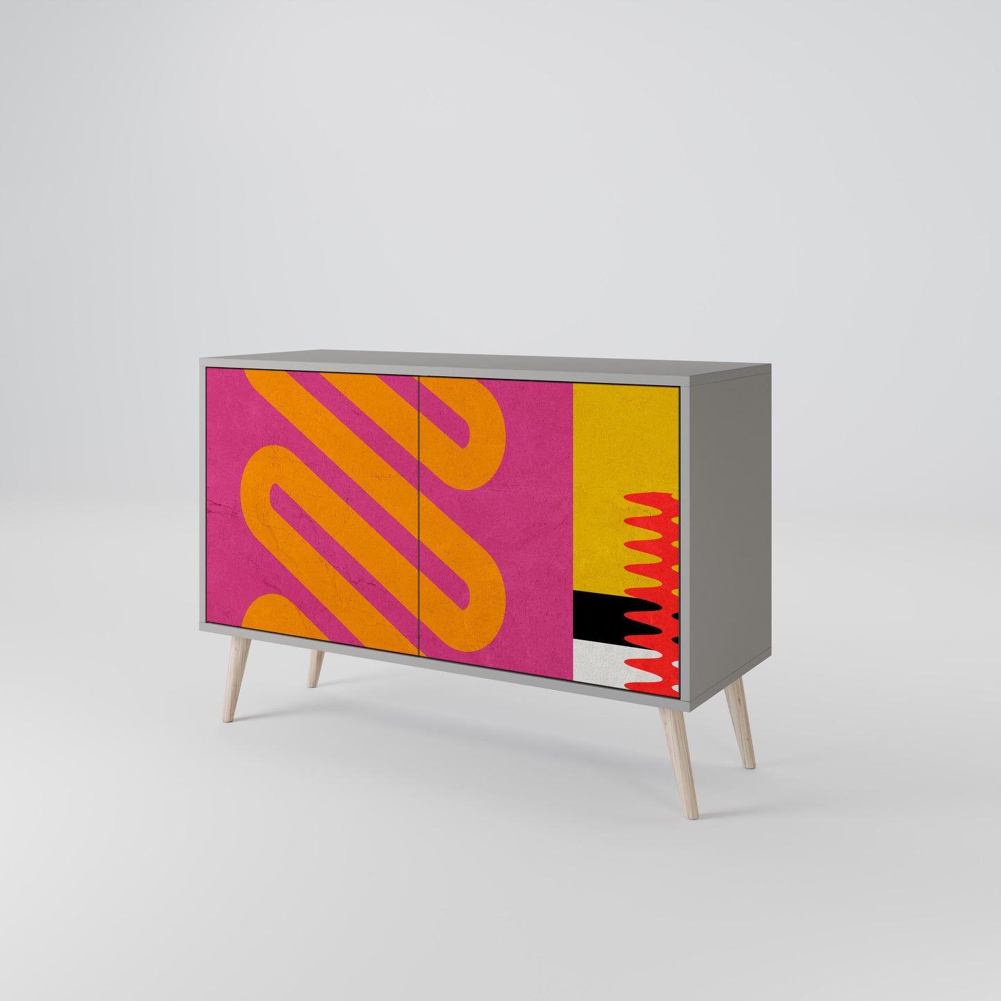VIVID ART 2-Door Sideboard in Grey Finish
