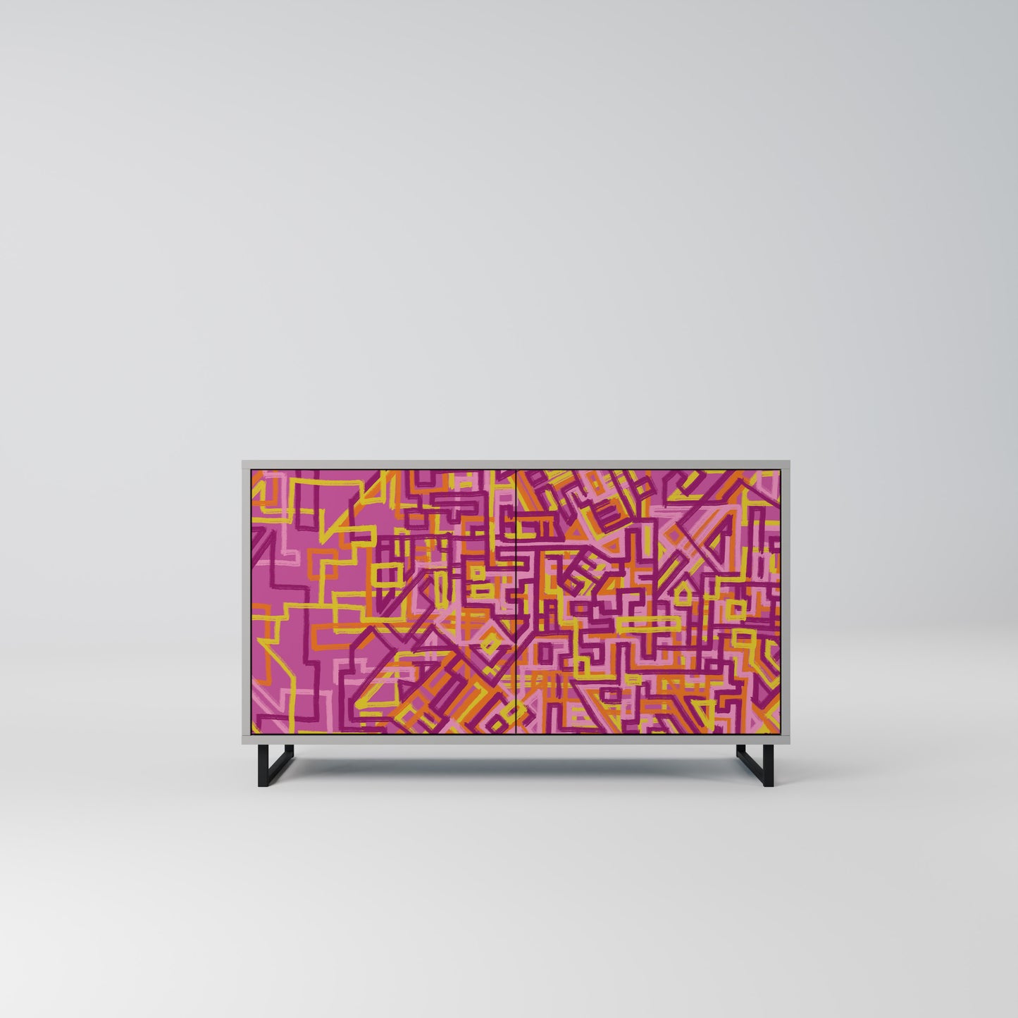 LOVELY MEMORIES 2-Door Sideboard in Grey Finish