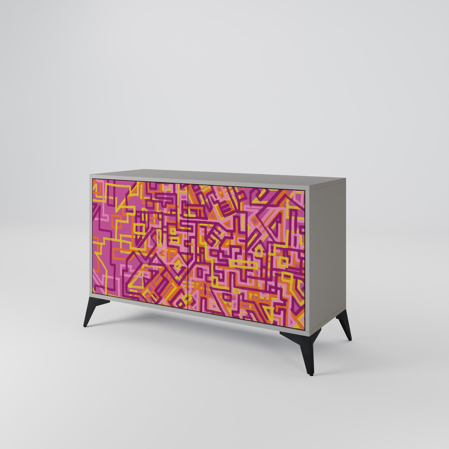 LOVELY MEMORIES 2-Door Sideboard in Grey Finish