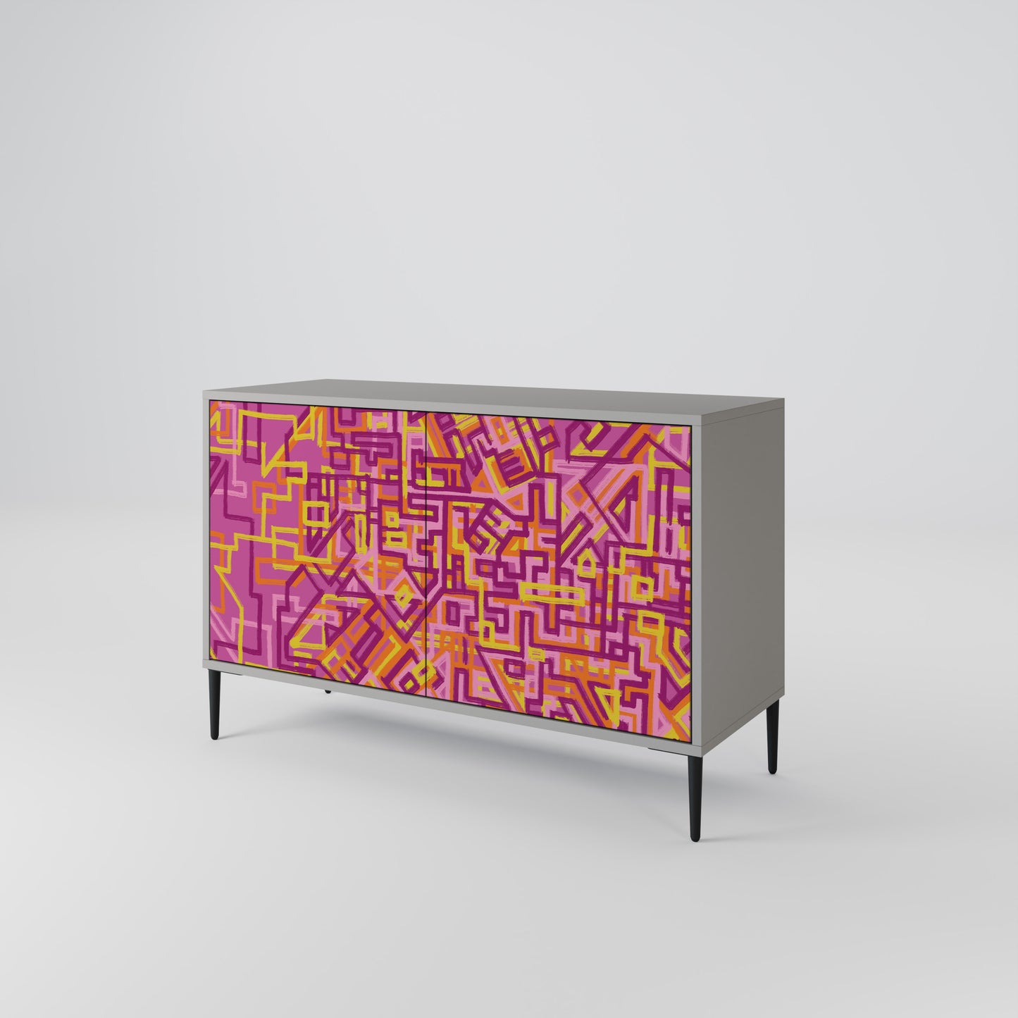LOVELY MEMORIES 2-Door Sideboard in Grey Finish
