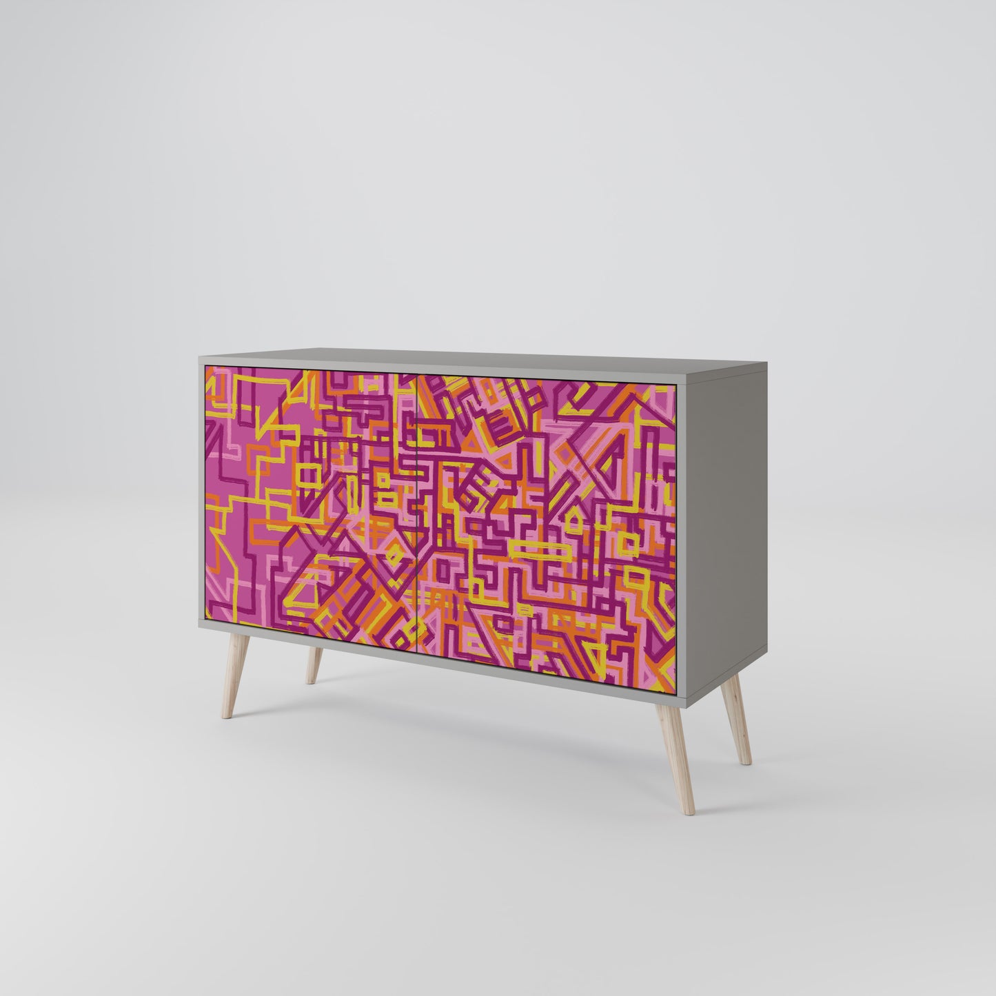 LOVELY MEMORIES 2-Door Sideboard in Grey Finish