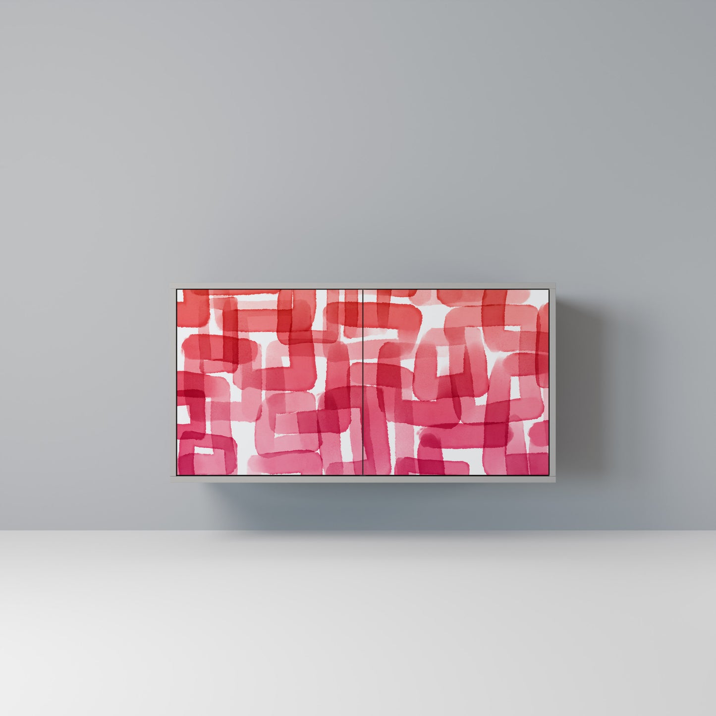 KALEIDOSCOPIC CUBISM 2-Door Sideboard in Grey Finish