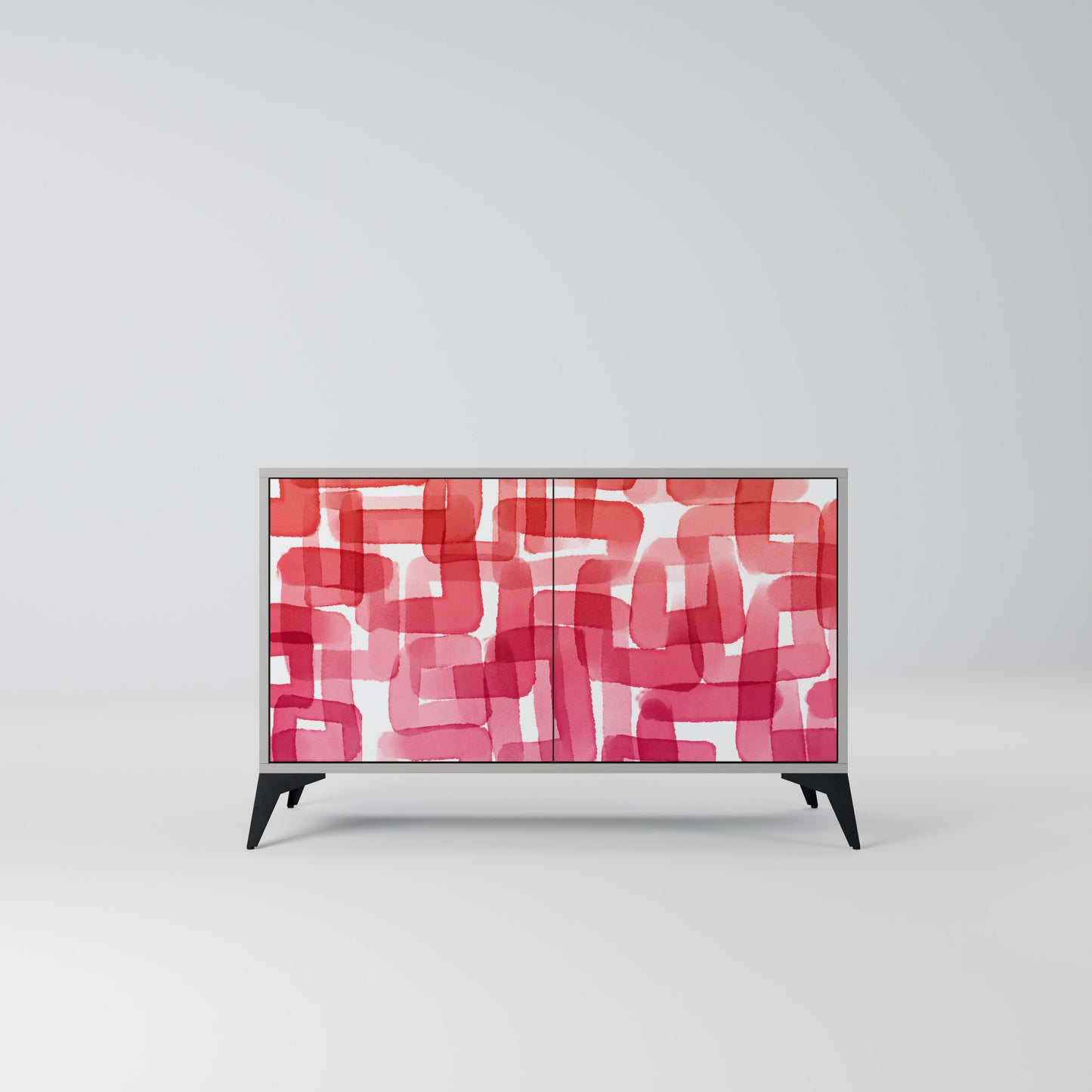 KALEIDOSCOPIC CUBISM 2-Door Sideboard in Grey Finish