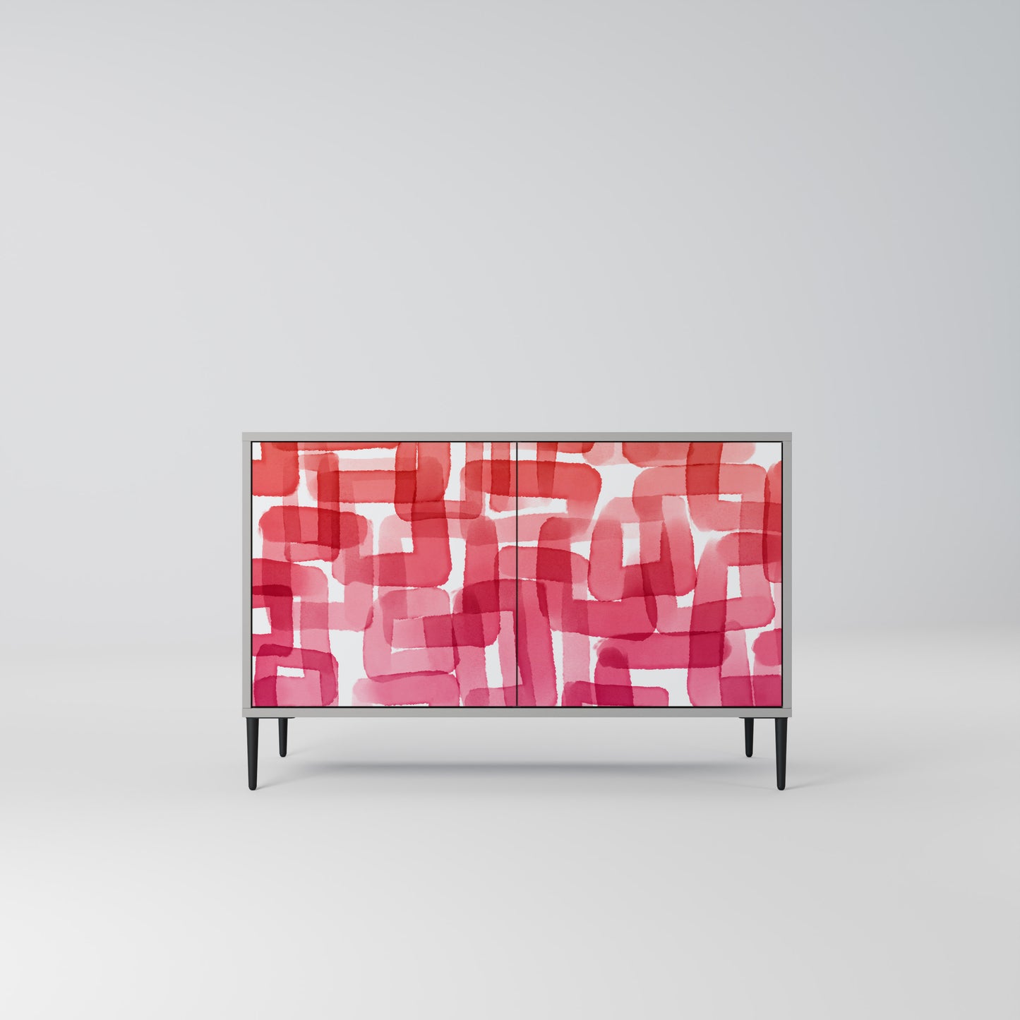 KALEIDOSCOPIC CUBISM 2-Door Sideboard in Grey Finish