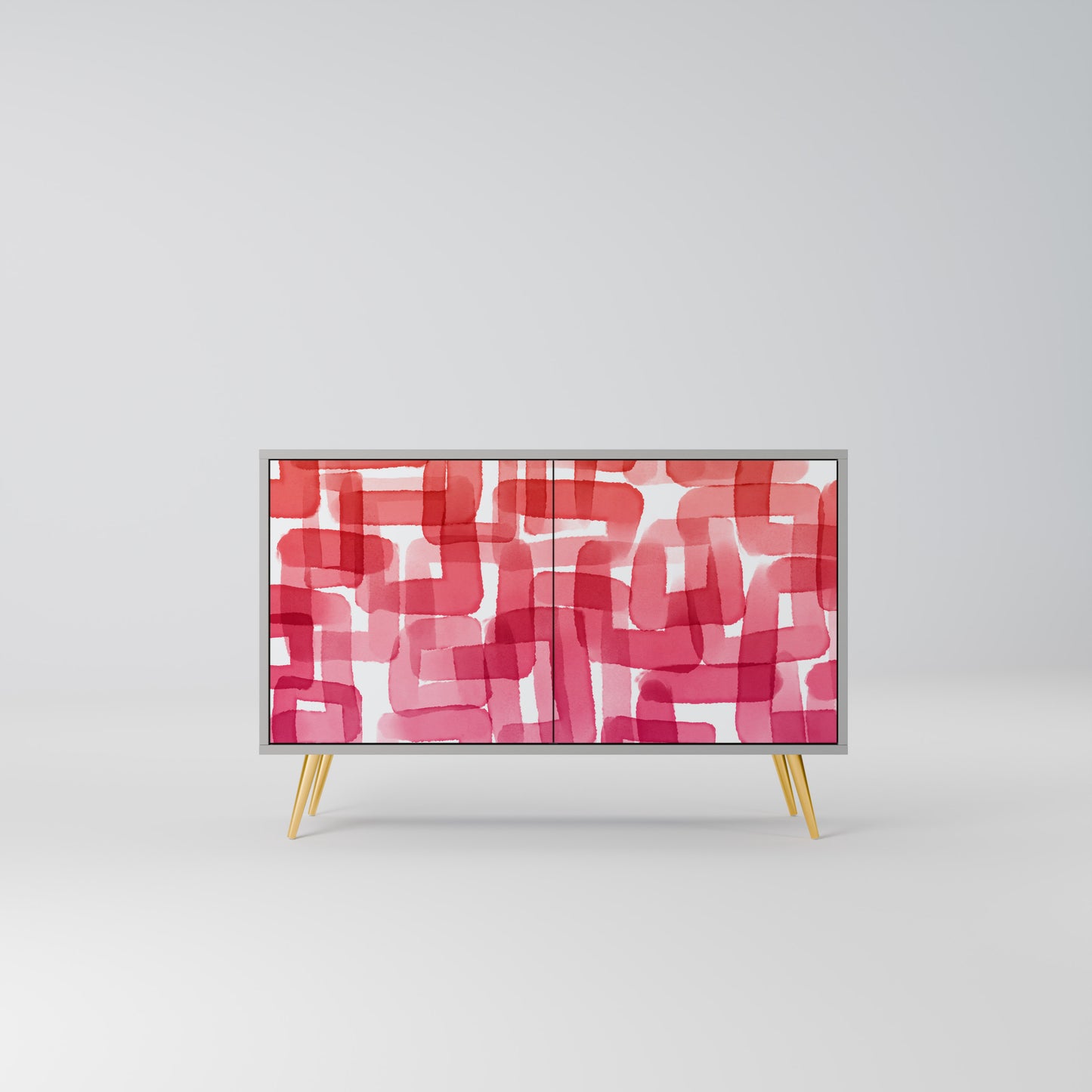 KALEIDOSCOPIC CUBISM 2-Door Sideboard in Grey Finish