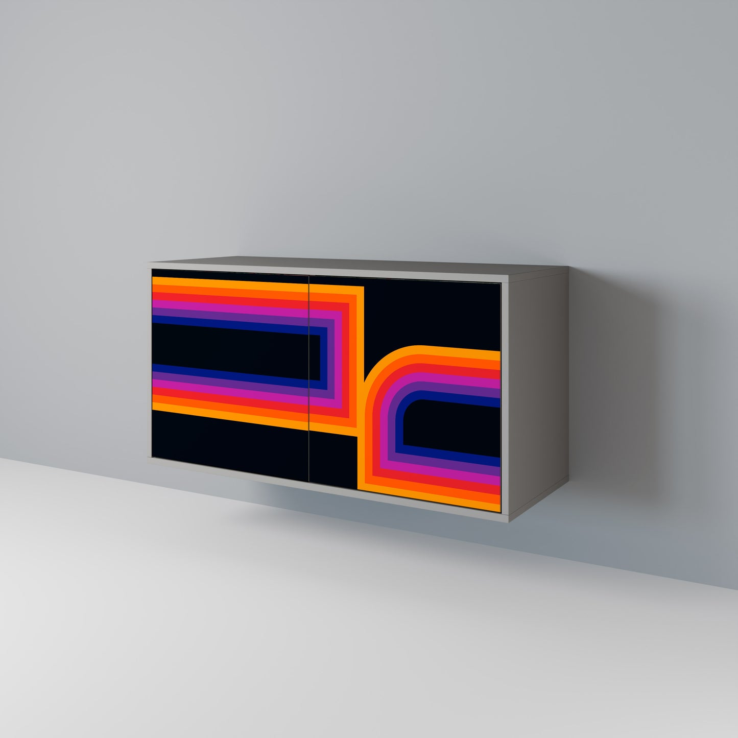 BLINDED BY THE LIGHTS 2-Door Sideboard in Grey Finish