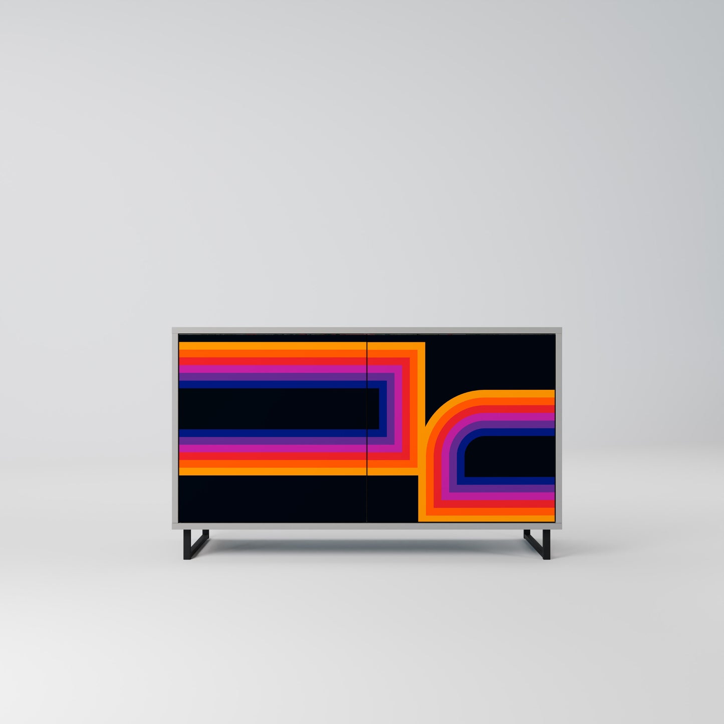 BLINDED BY THE LIGHTS 2-Door Sideboard in Grey Finish