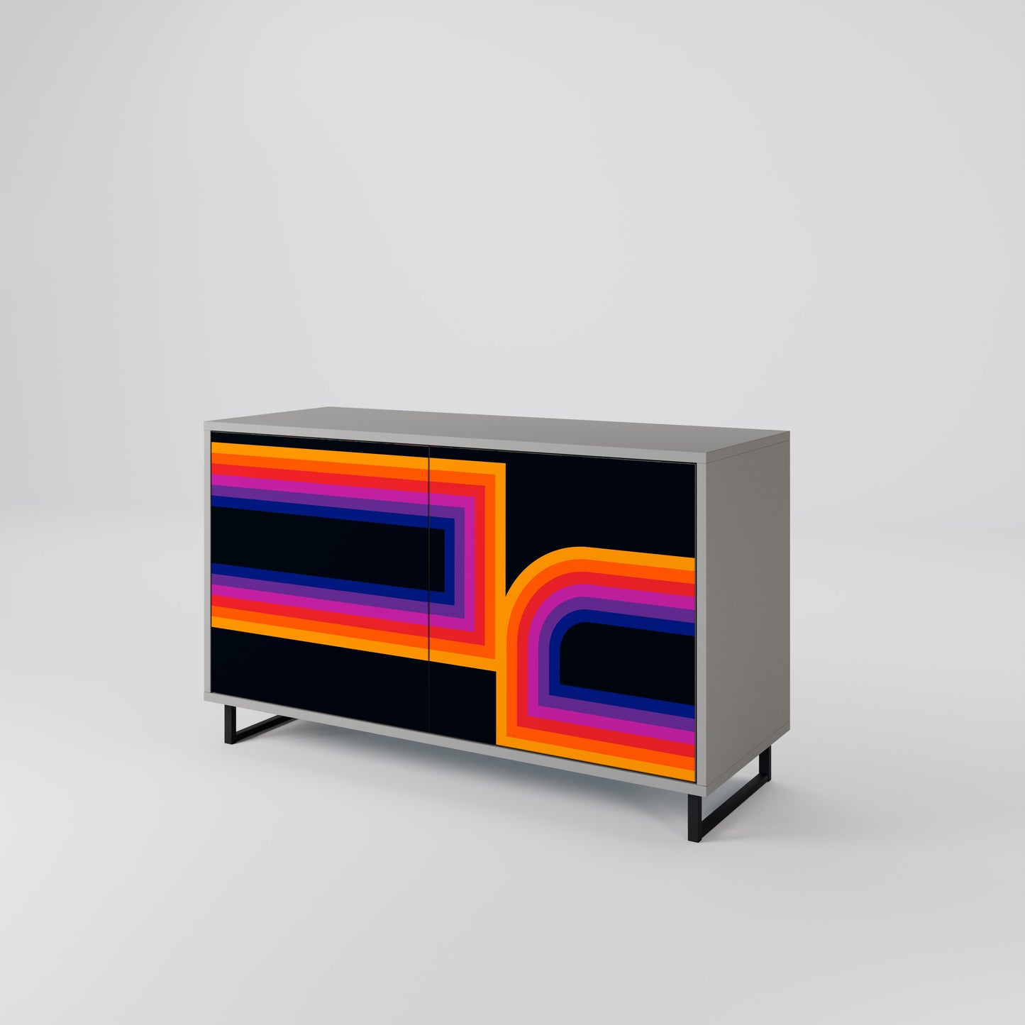BLINDED BY THE LIGHTS 2-Door Sideboard in Grey Finish