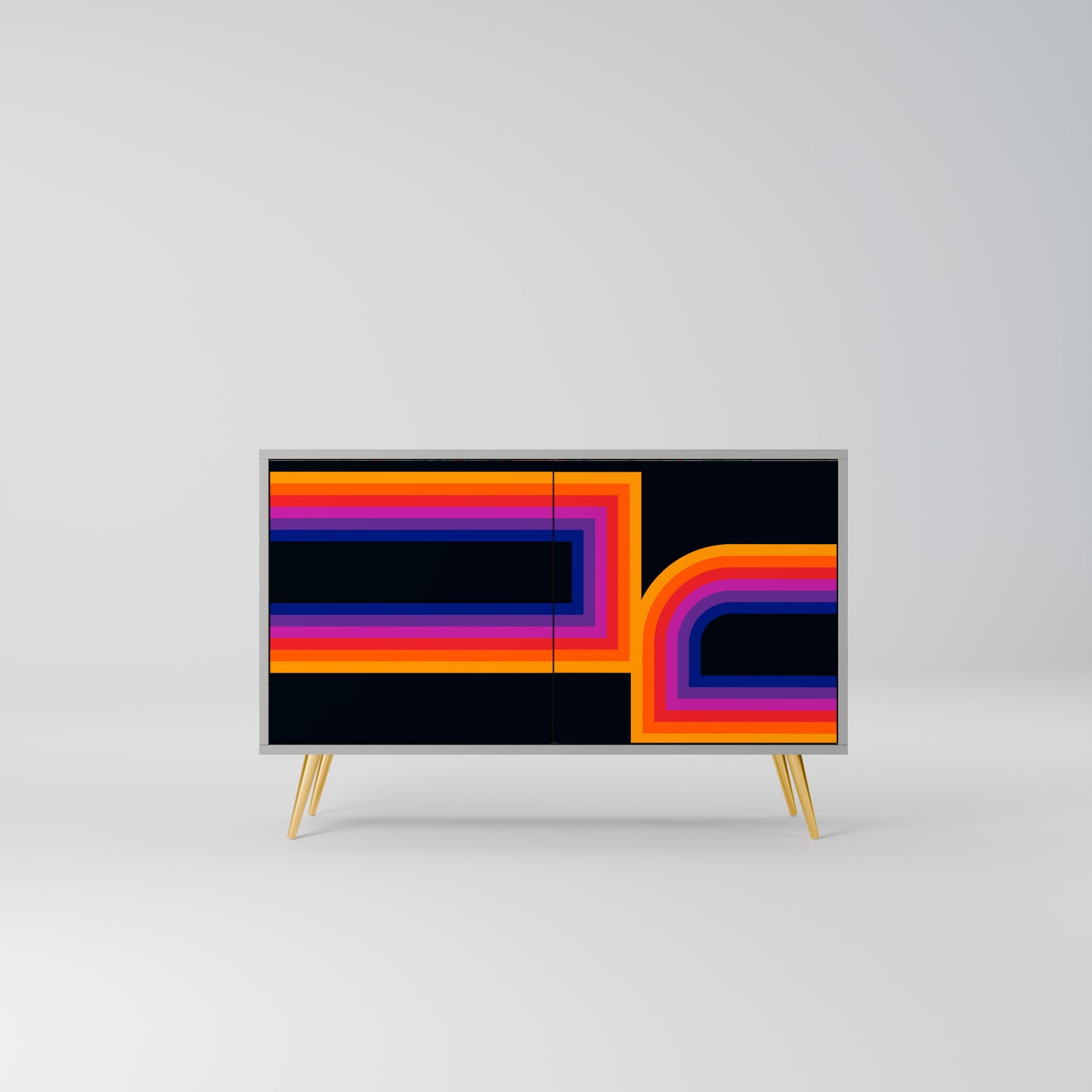 BLINDED BY THE LIGHTS 2-Door Sideboard in Grey Finish