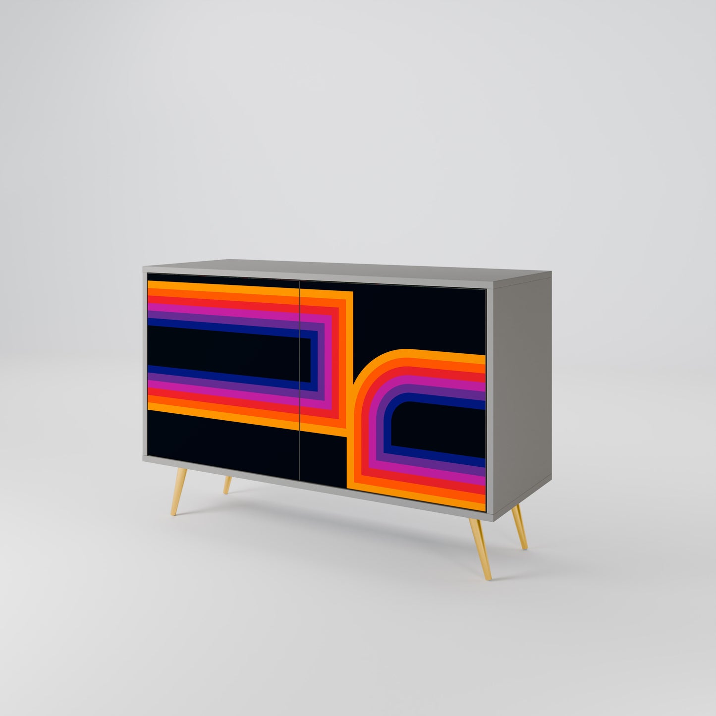 BLINDED BY THE LIGHTS 2-Door Sideboard in Grey Finish
