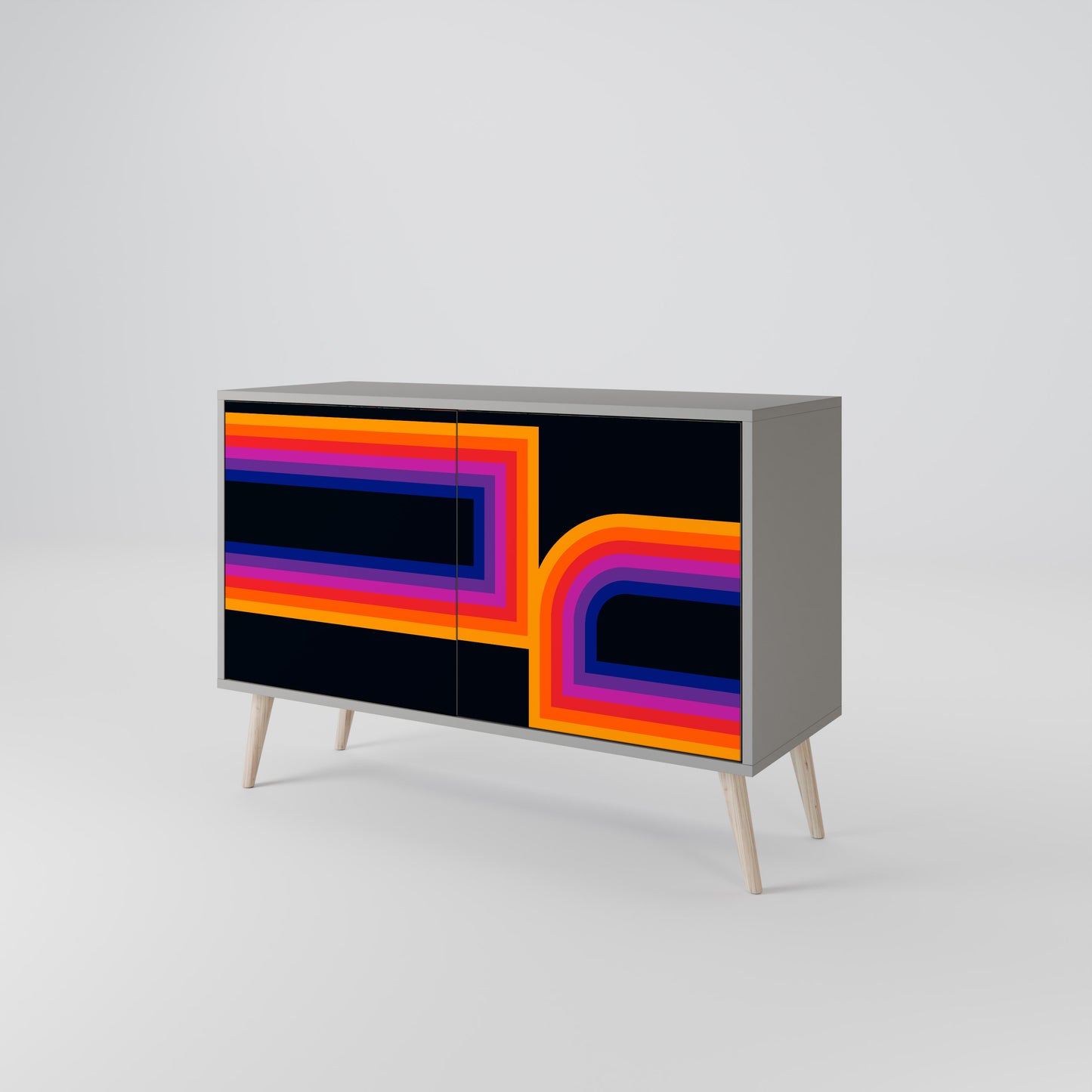 BLINDED BY THE LIGHTS 2-Door Sideboard in Grey Finish