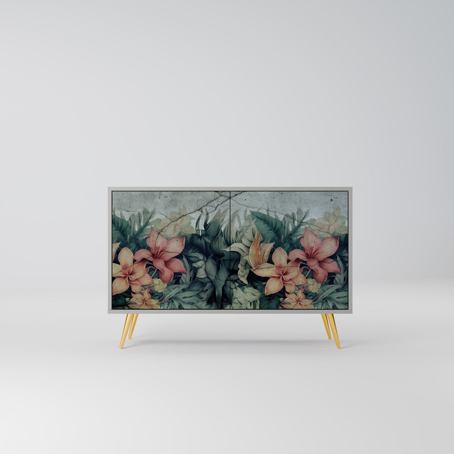 HEAVENLY BLOOM 2-Door Sideboard in Grey Finish