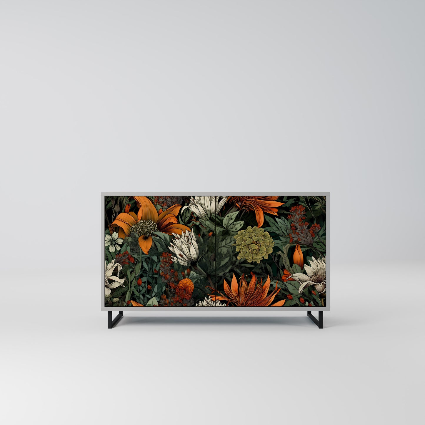 MIDNIGHT SPROUT 2-Door Sideboard in Grey Finish