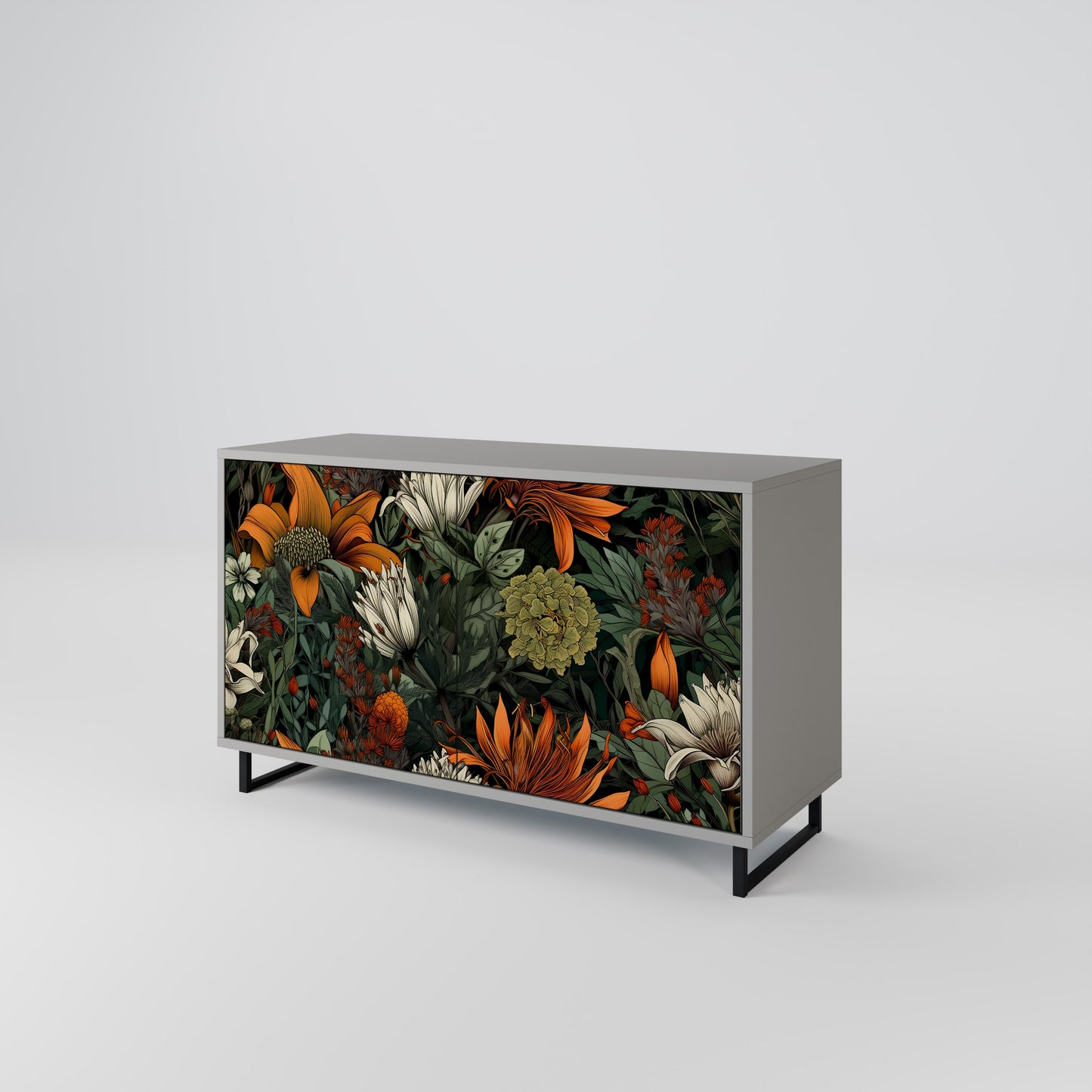 MIDNIGHT SPROUT 2-Door Sideboard in Grey Finish