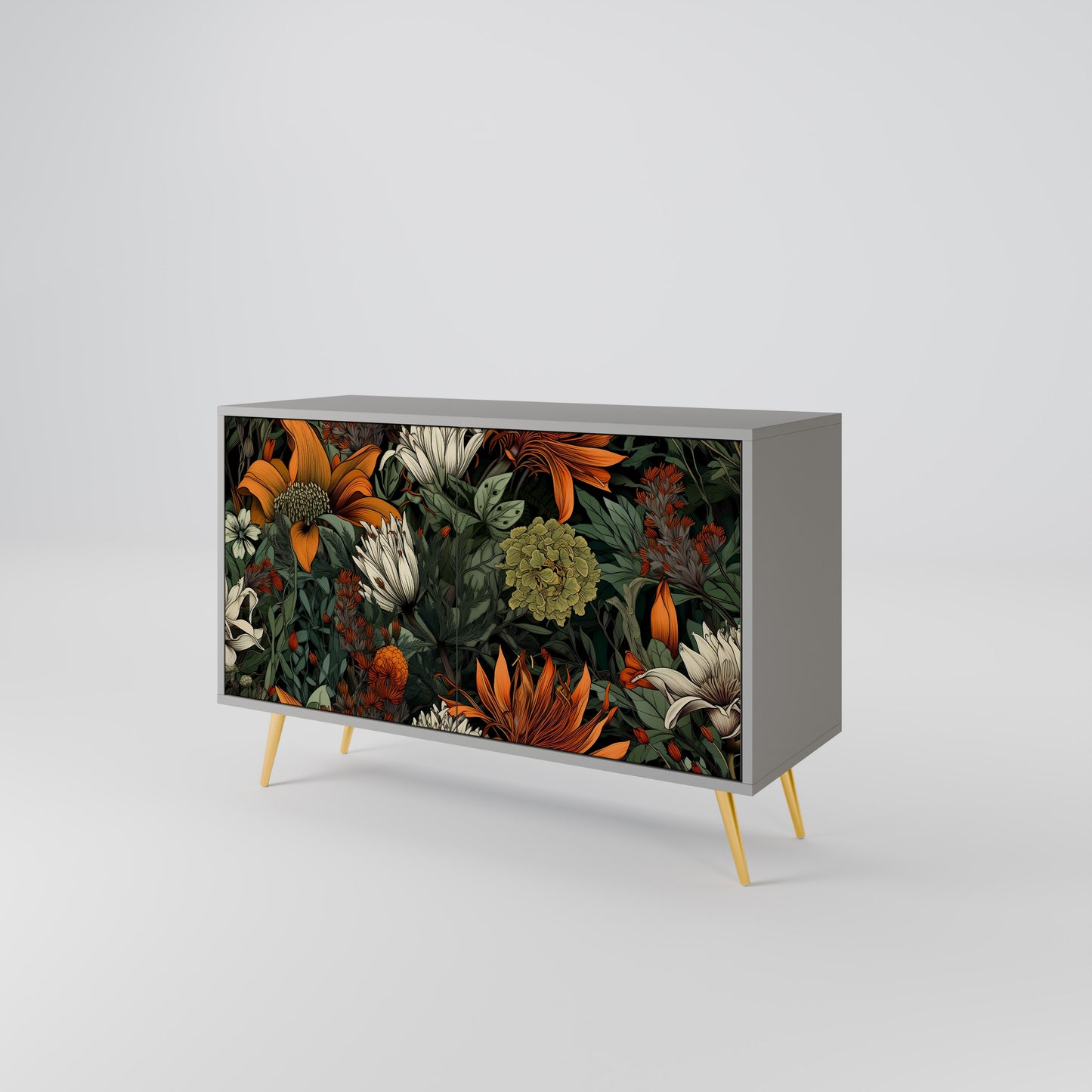 MIDNIGHT SPROUT 2-Door Sideboard in Grey Finish