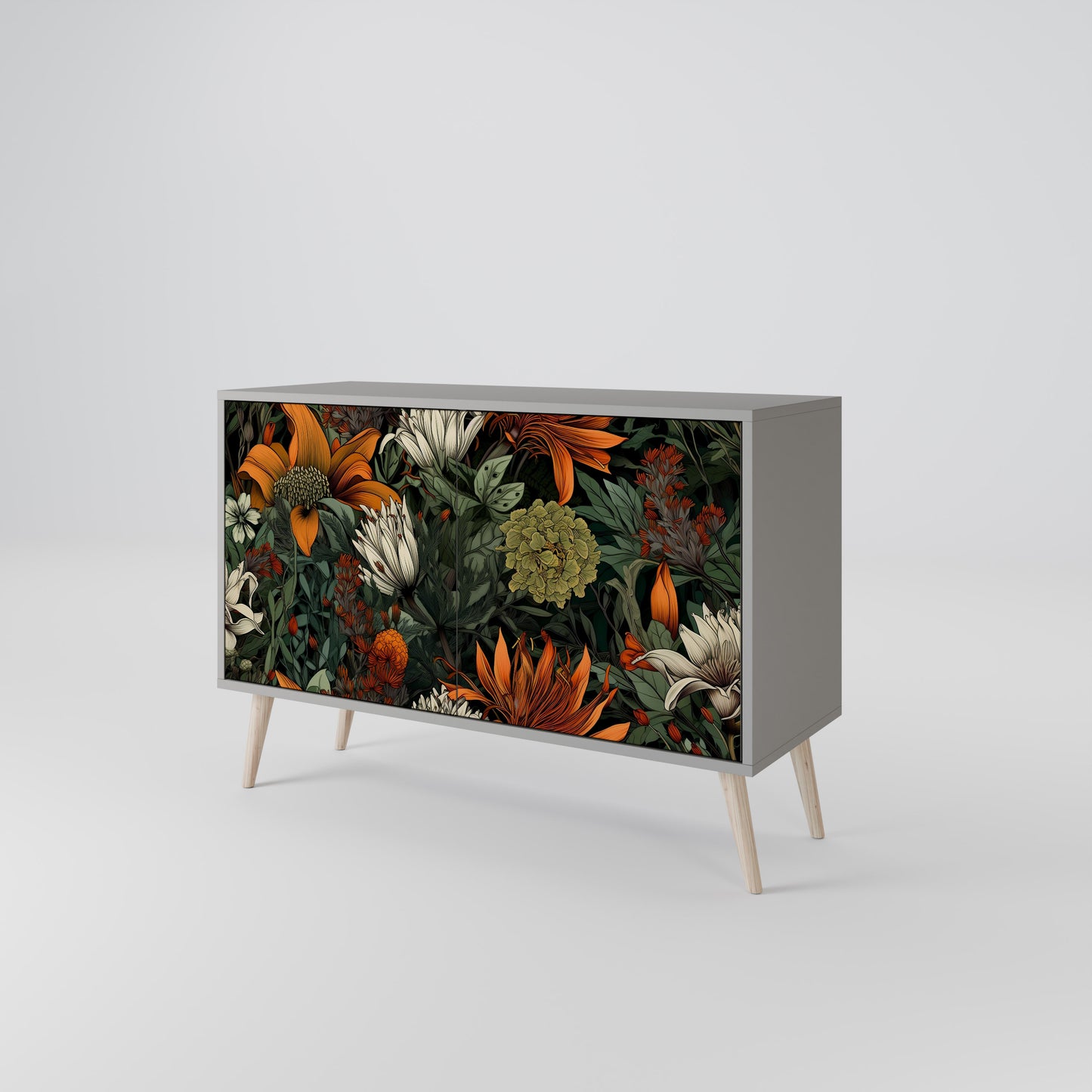 MIDNIGHT SPROUT 2-Door Sideboard in Grey Finish