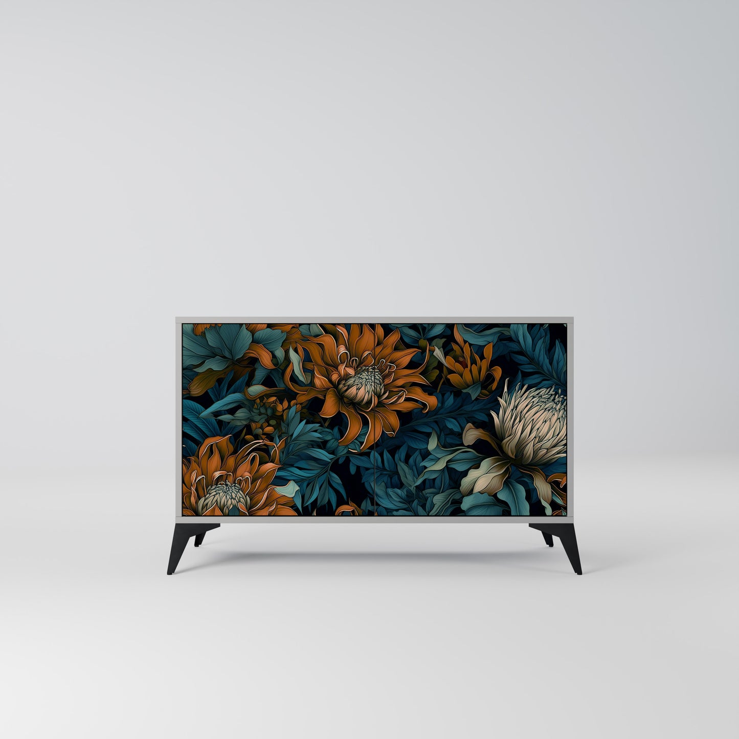 MORNING BLOOM 2-Door Sideboard in Grey Finish