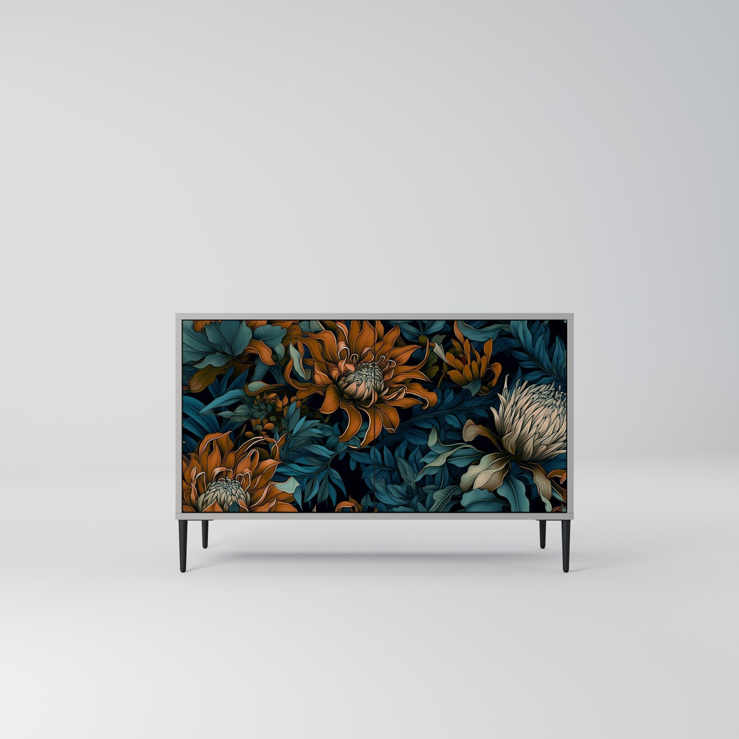 MORNING BLOOM 2-Door Sideboard in Grey Finish