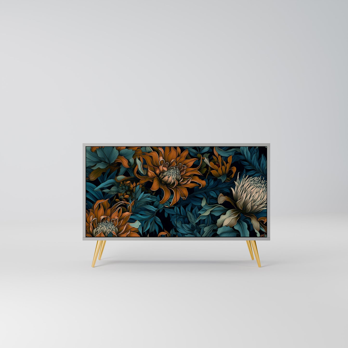 MORNING BLOOM 2-Door Sideboard in Grey Finish