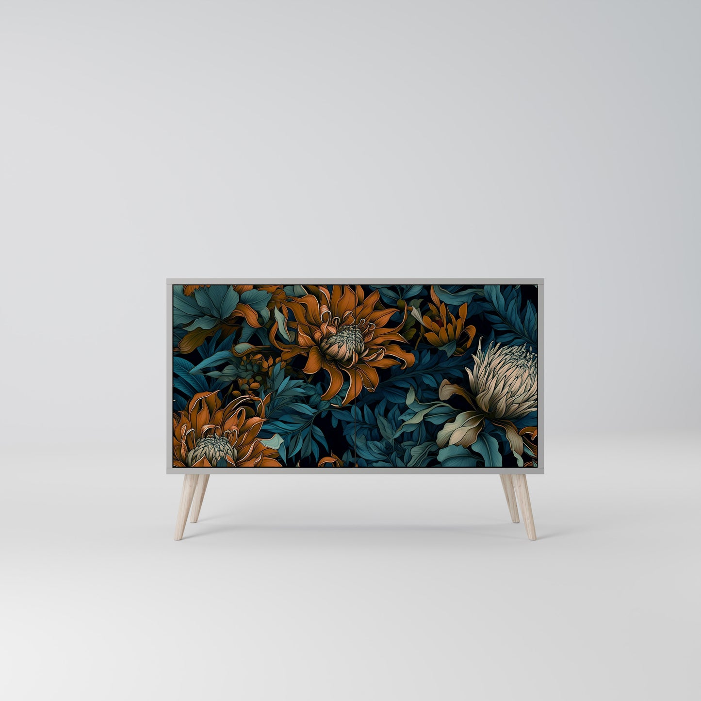 MORNING BLOOM 2-Door Sideboard in Grey Finish