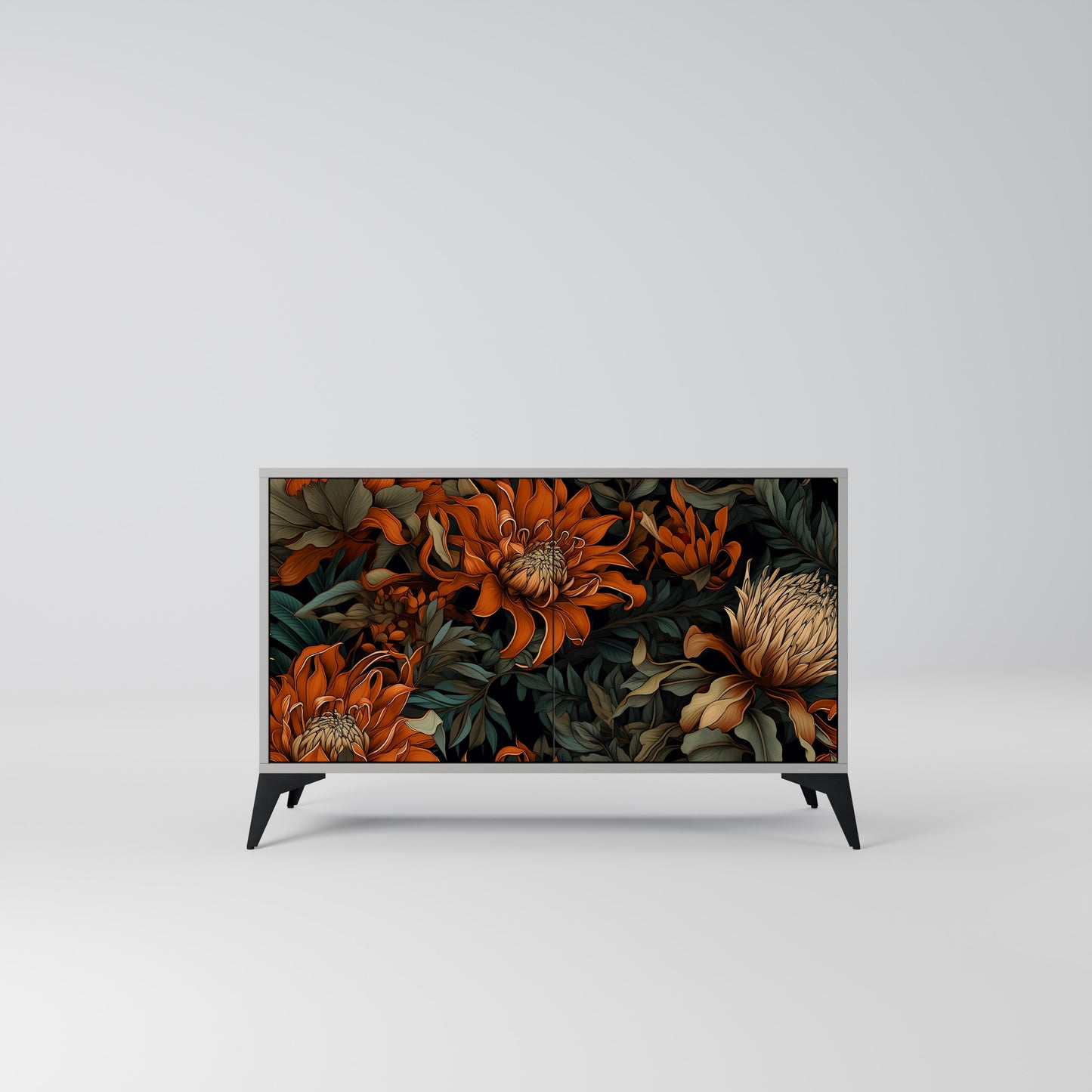 DAWN BLOOM 2-Door Sideboard in Grey Finish