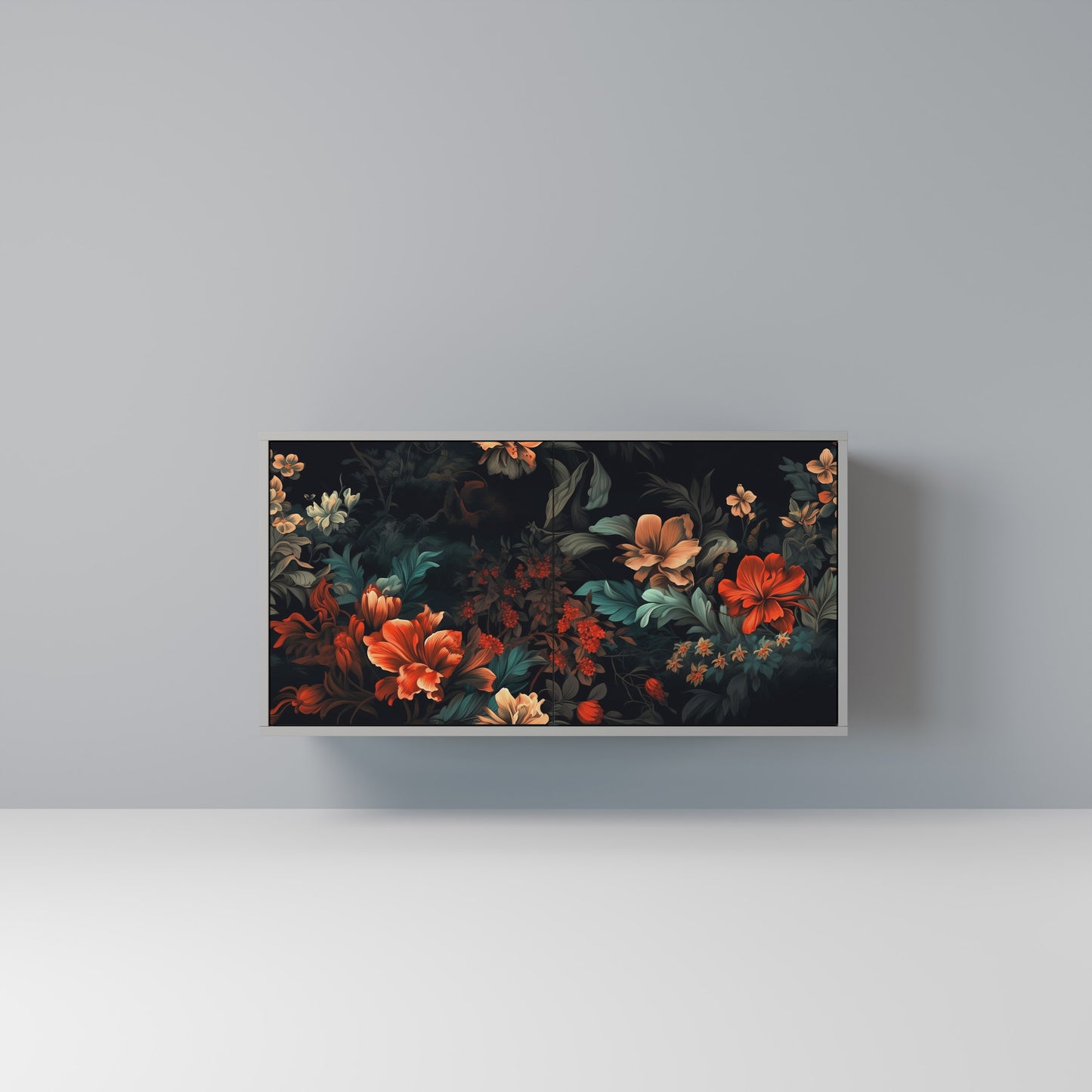 IMAGINARY BLOSSOM 2-Door Sideboard in Grey Finish