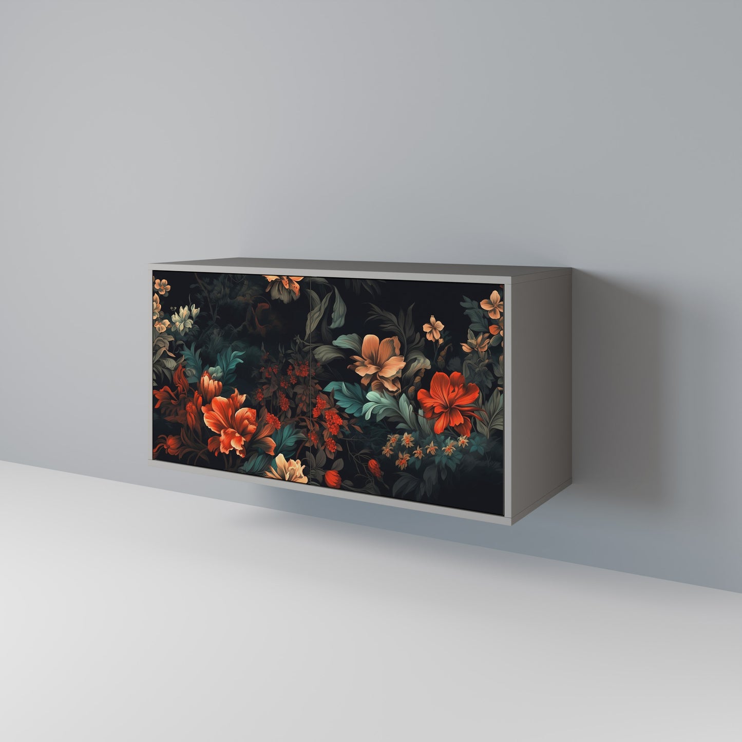 IMAGINARY BLOSSOM 2-Door Sideboard in Grey Finish