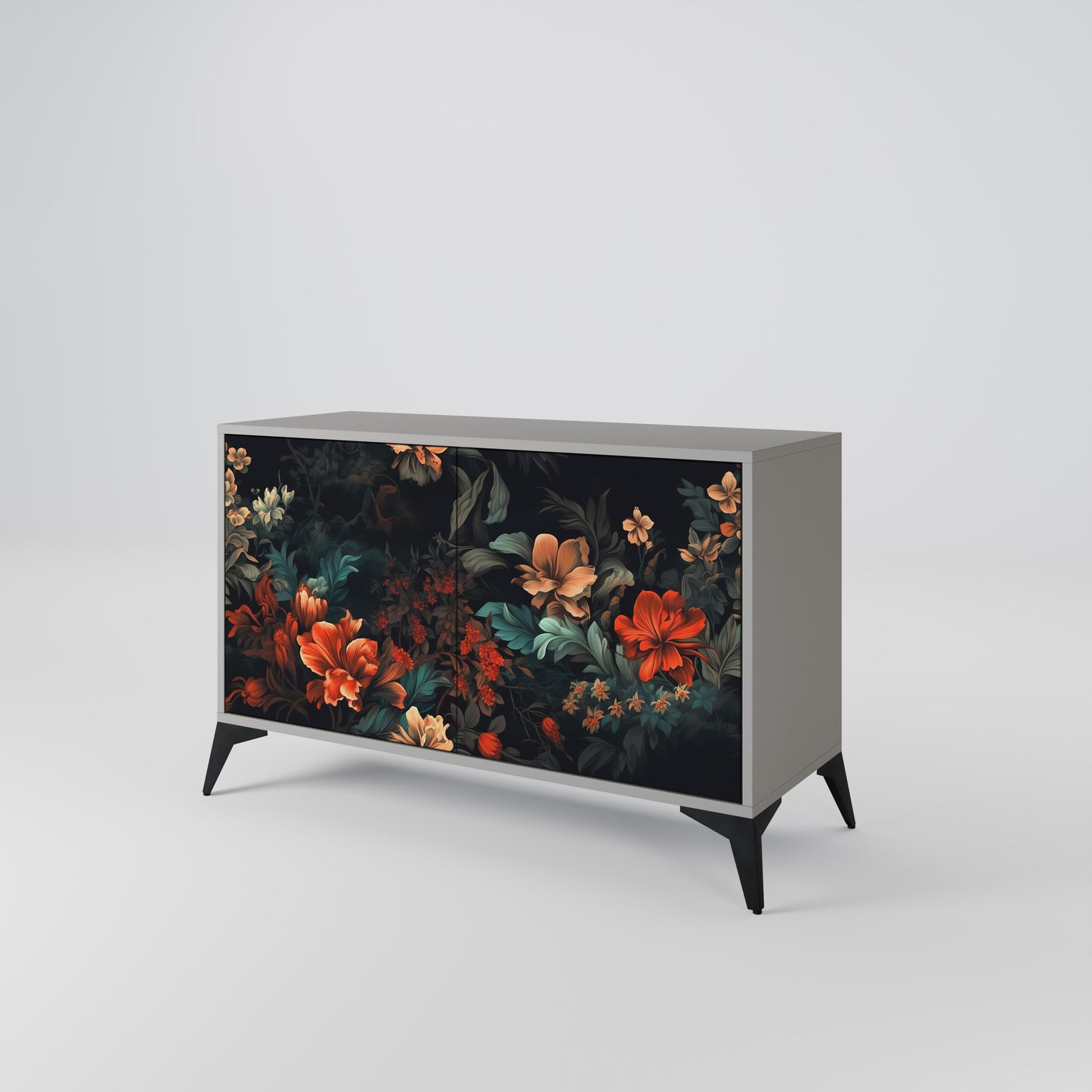 IMAGINARY BLOSSOM 2-Door Sideboard in Grey Finish