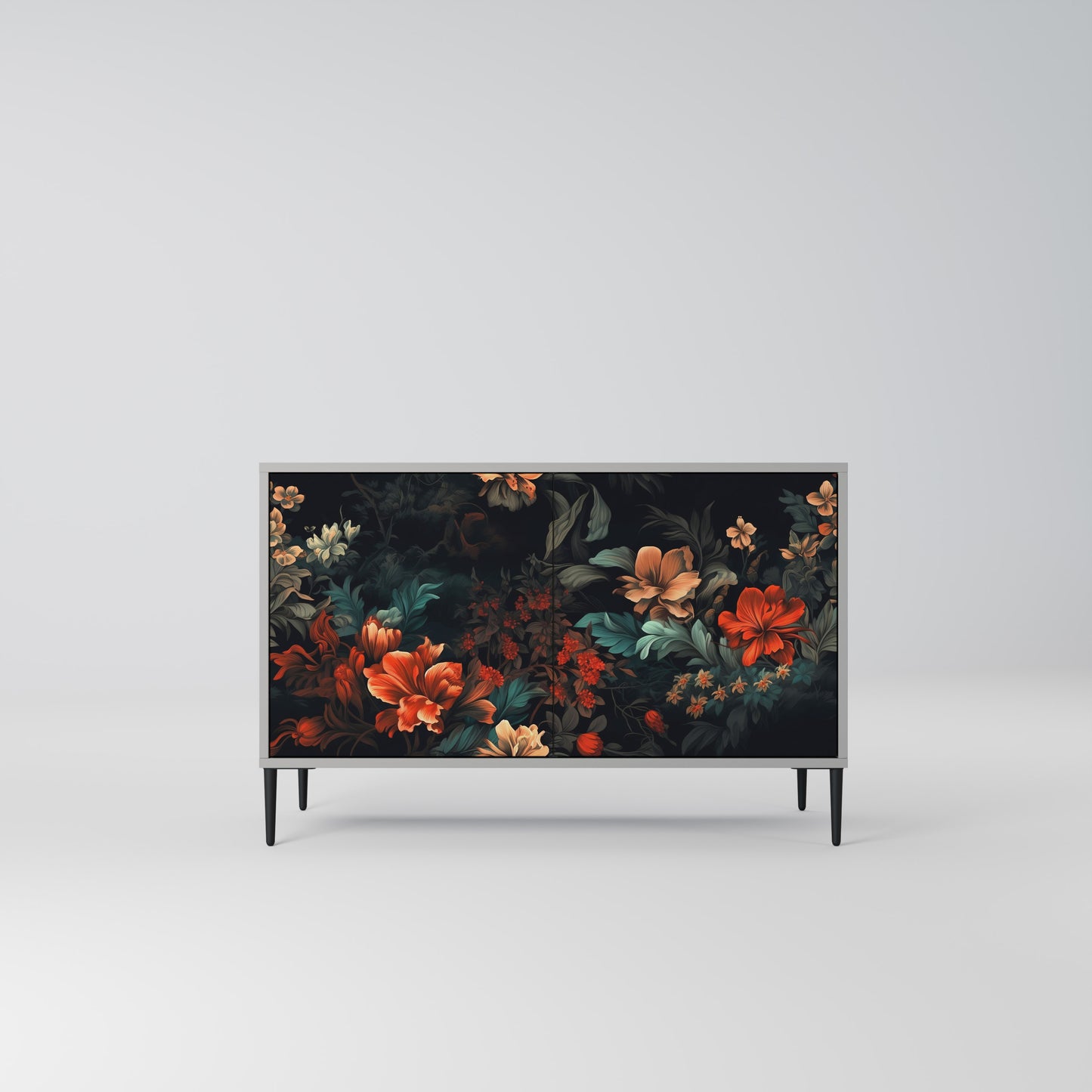 IMAGINARY BLOSSOM 2-Door Sideboard in Grey Finish