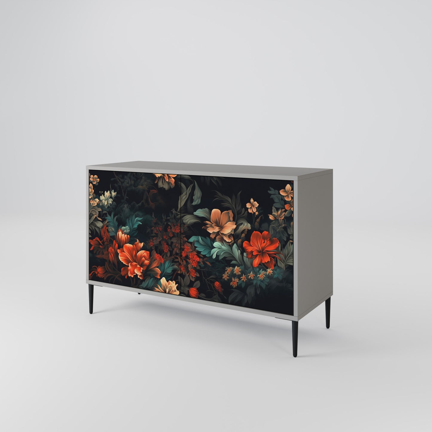 IMAGINARY BLOSSOM 2-Door Sideboard in Grey Finish