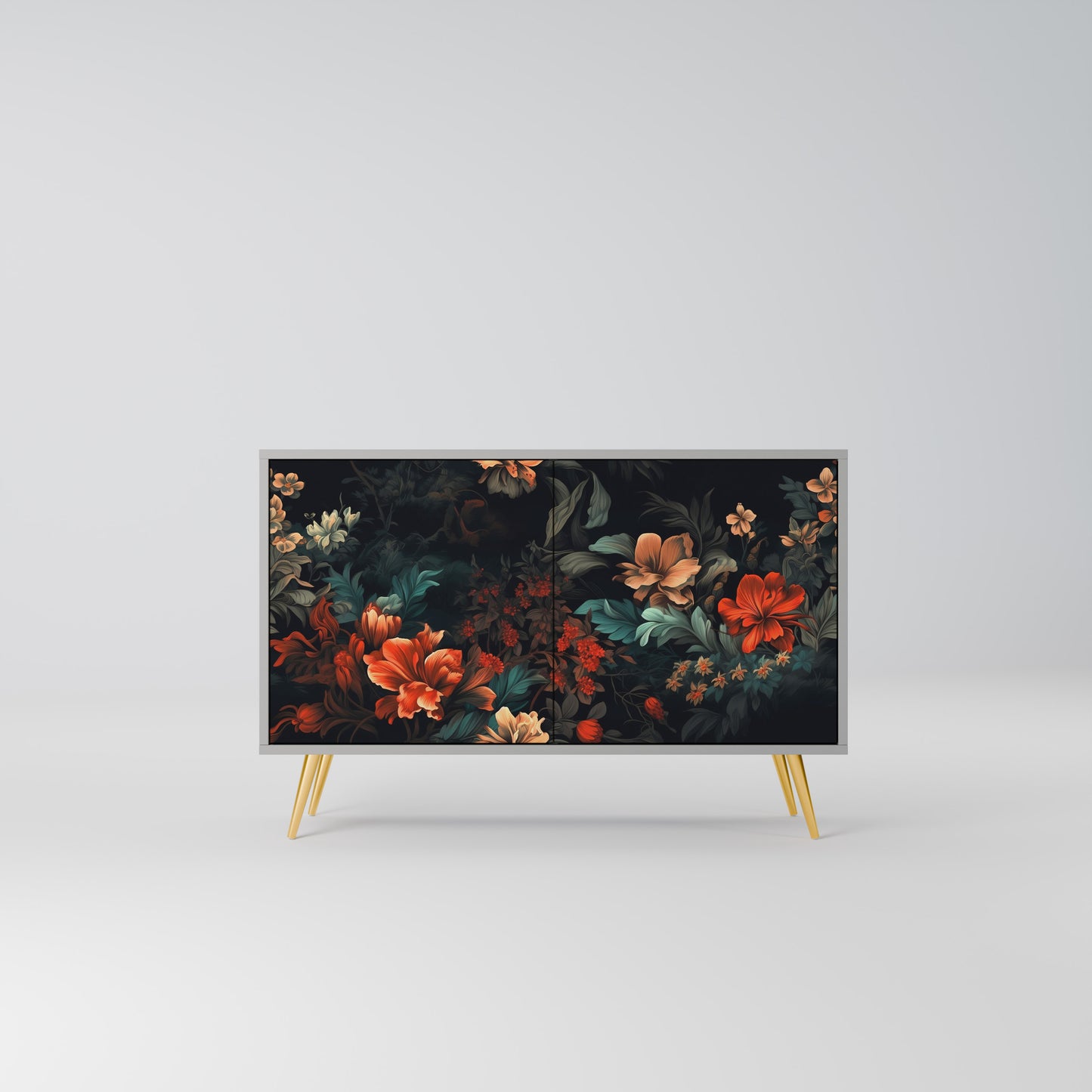 IMAGINARY BLOSSOM 2-Door Sideboard in Grey Finish