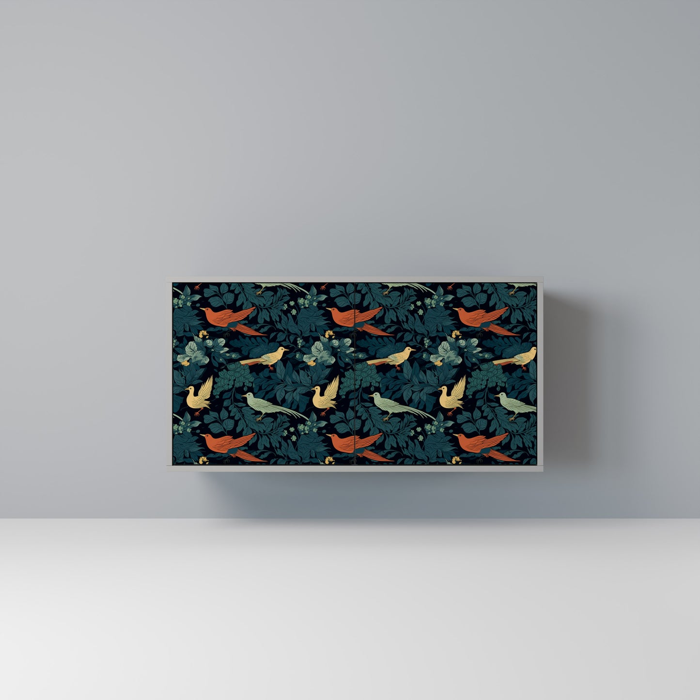 FOWL ORNAMENT 2-Door Sideboard in Grey Finish