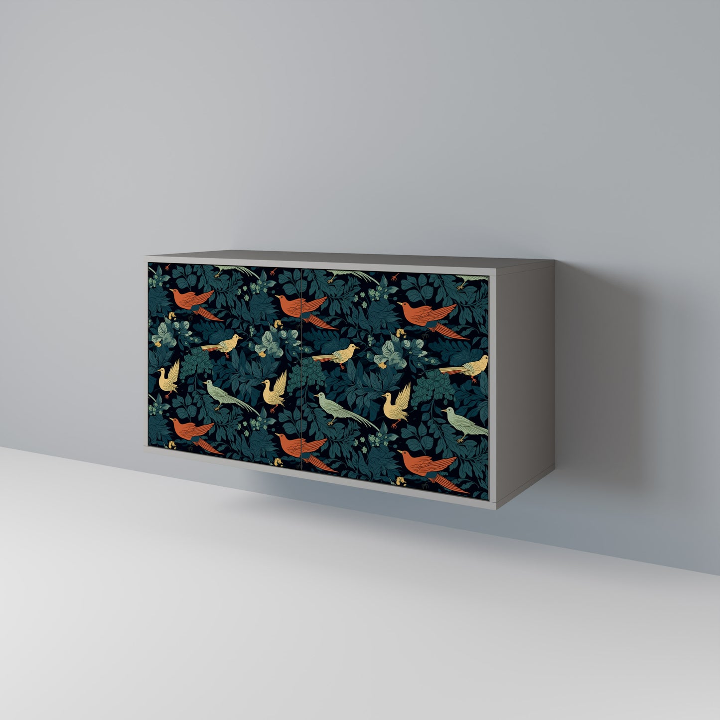 FOWL ORNAMENT 2-Door Sideboard in Grey Finish
