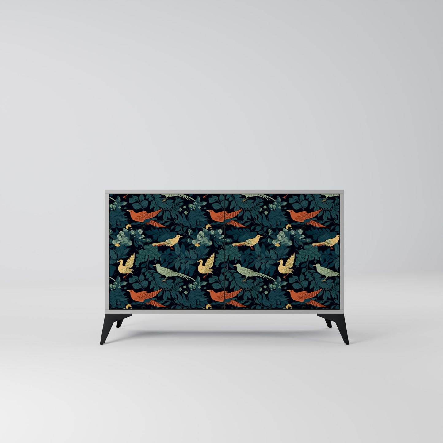 FOWL ORNAMENT 2-Door Sideboard in Grey Finish