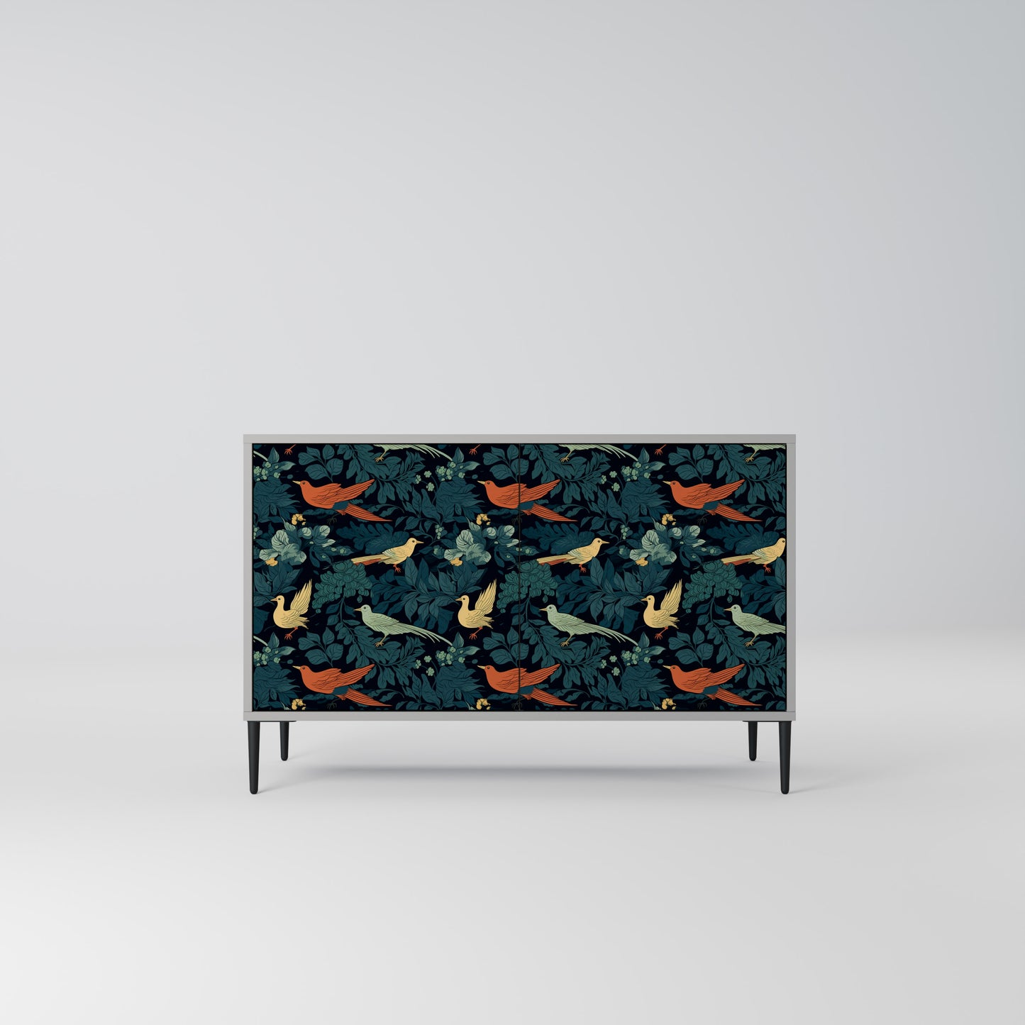 FOWL ORNAMENT 2-Door Sideboard in Grey Finish