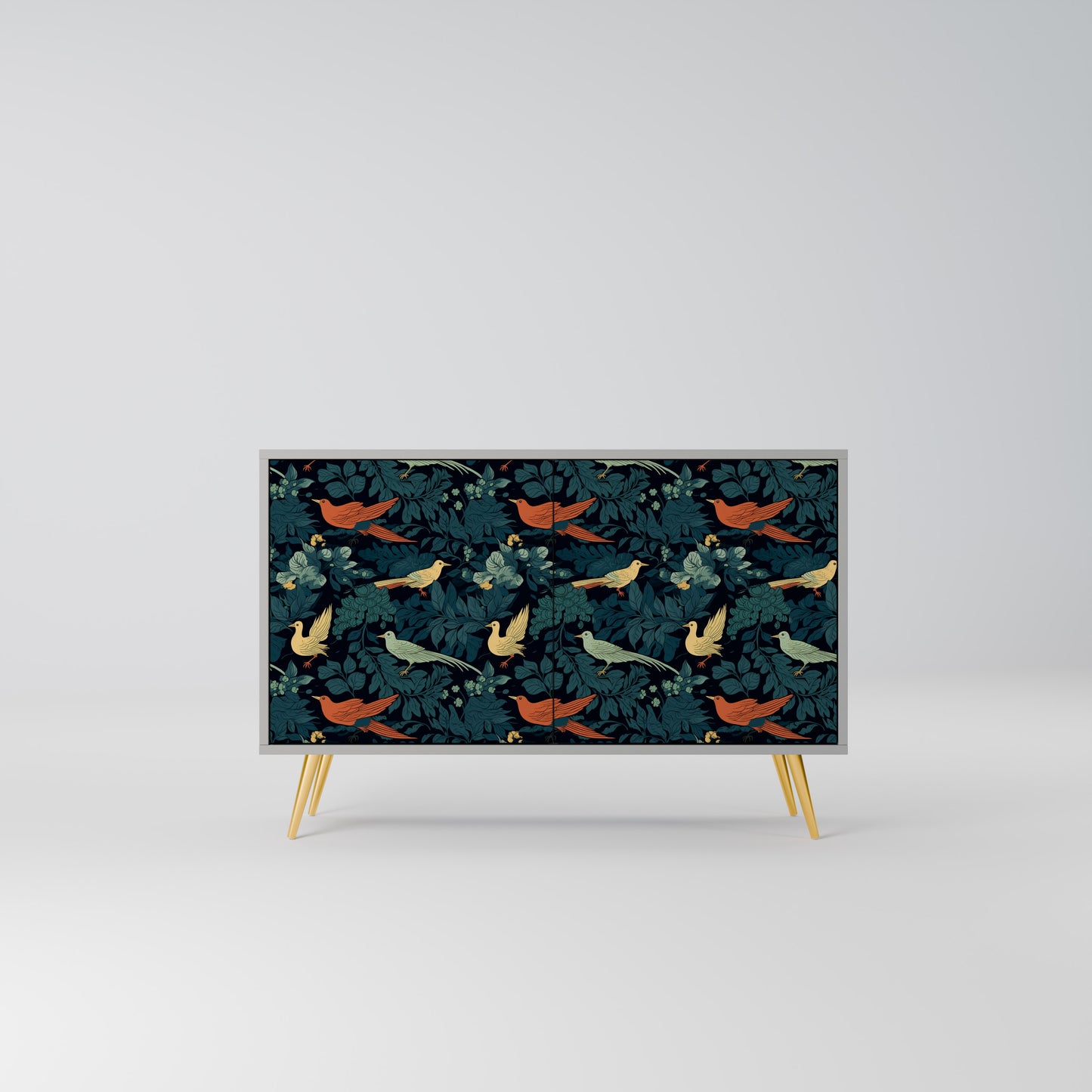 FOWL ORNAMENT 2-Door Sideboard in Grey Finish