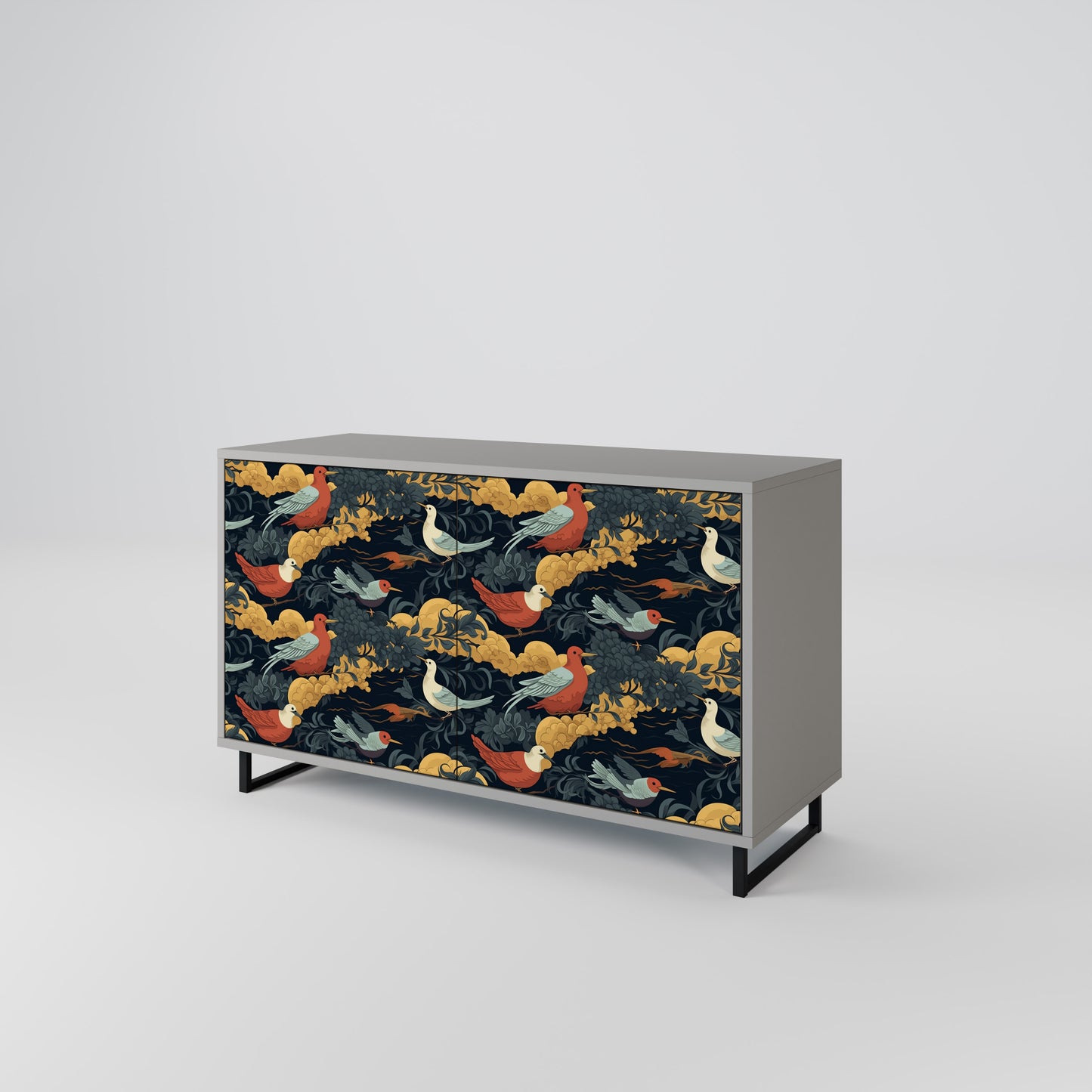 FOWLY DAZE 2-Door Sideboard in Grey Finish