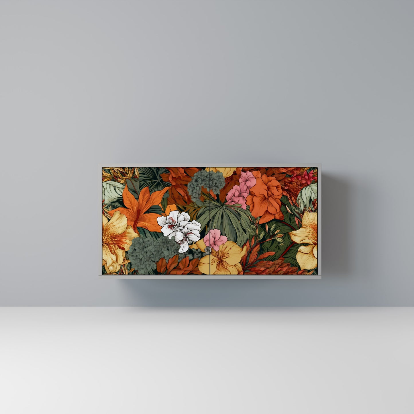RADIANT FLORA 2-Door Sideboard in Grey Finish