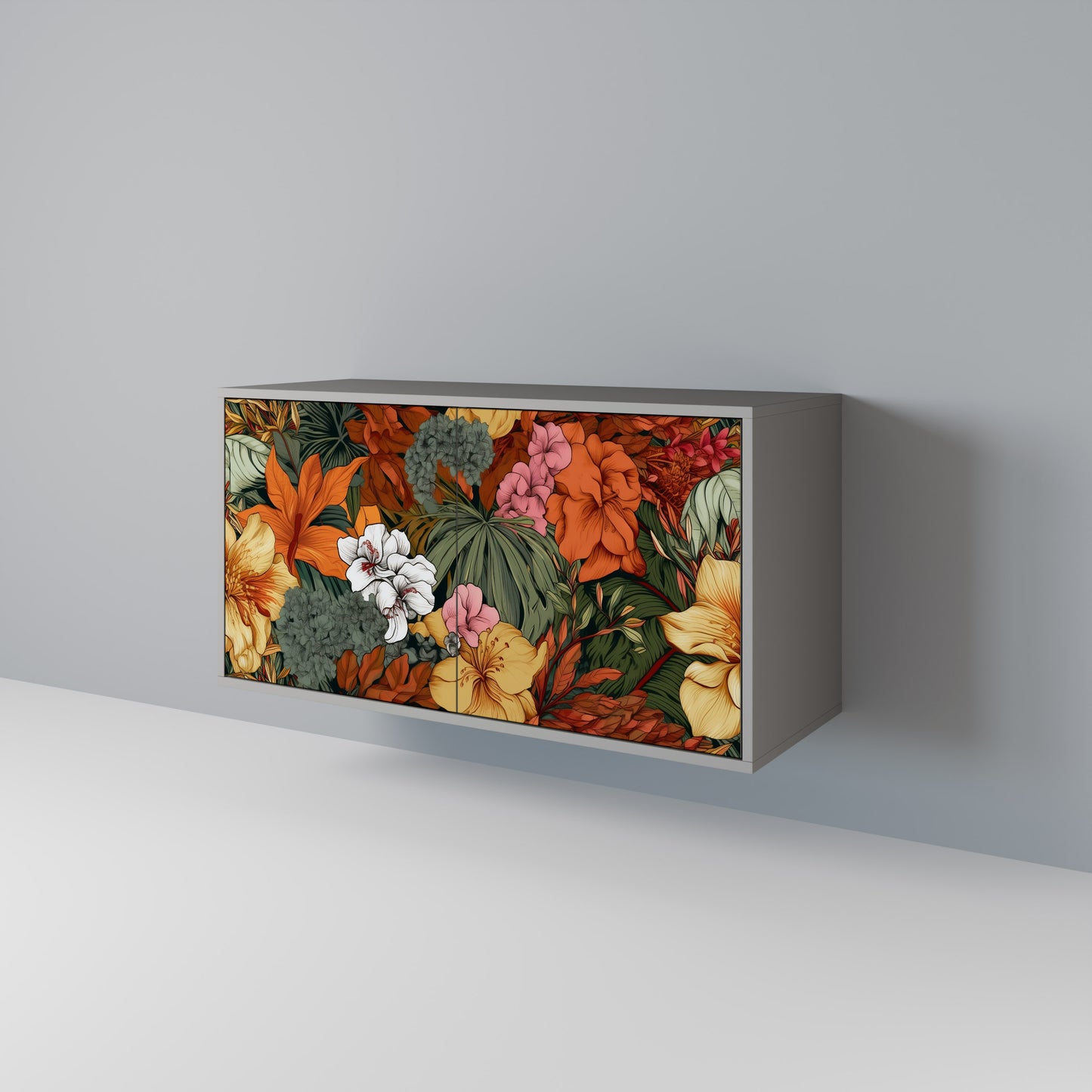 RADIANT FLORA 2-Door Sideboard in Grey Finish