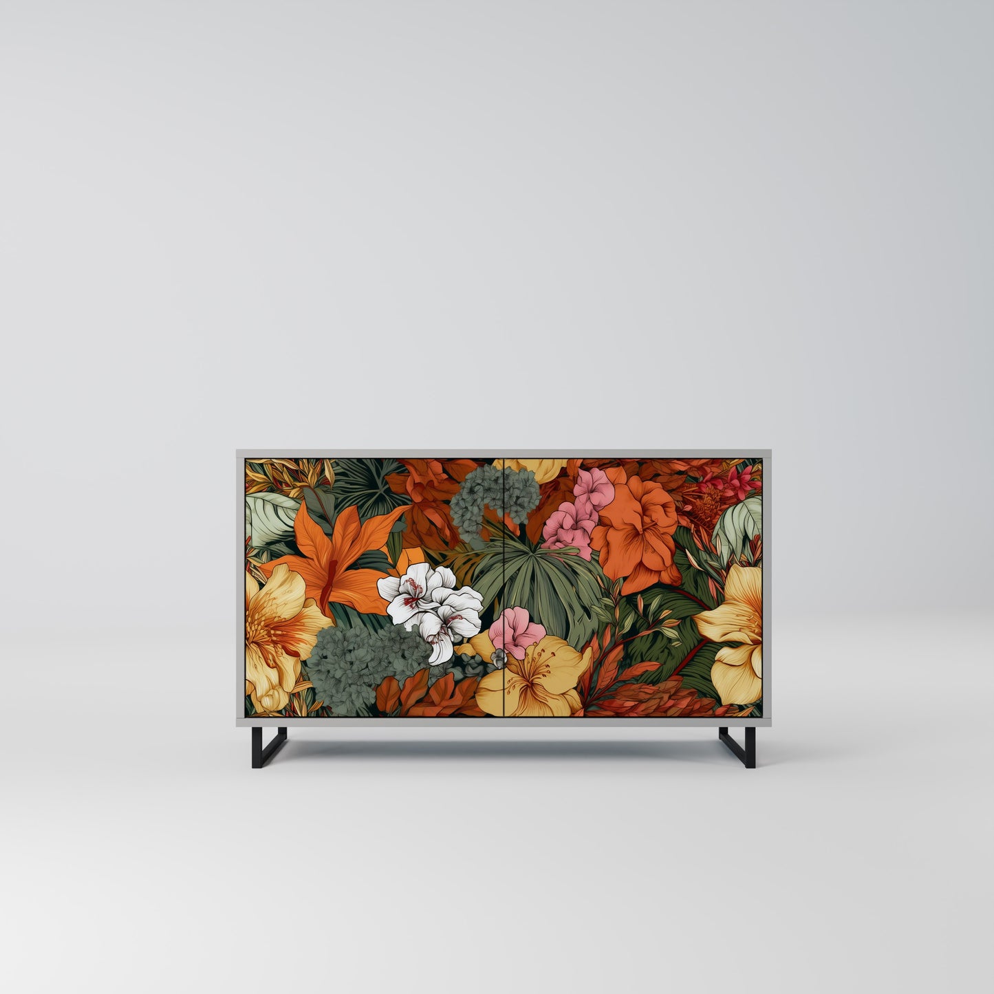 RADIANT FLORA 2-Door Sideboard in Grey Finish