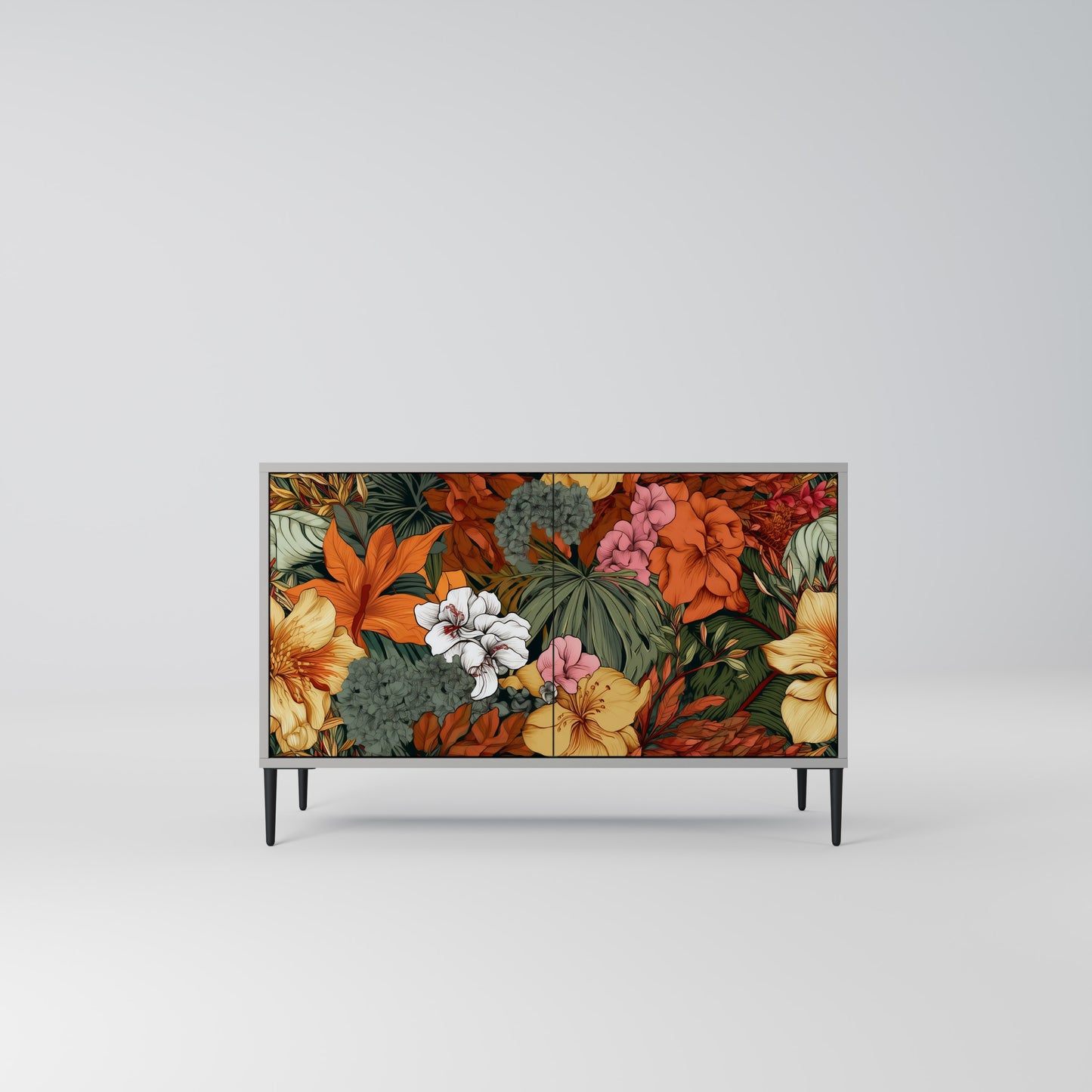 RADIANT FLORA 2-Door Sideboard in Grey Finish