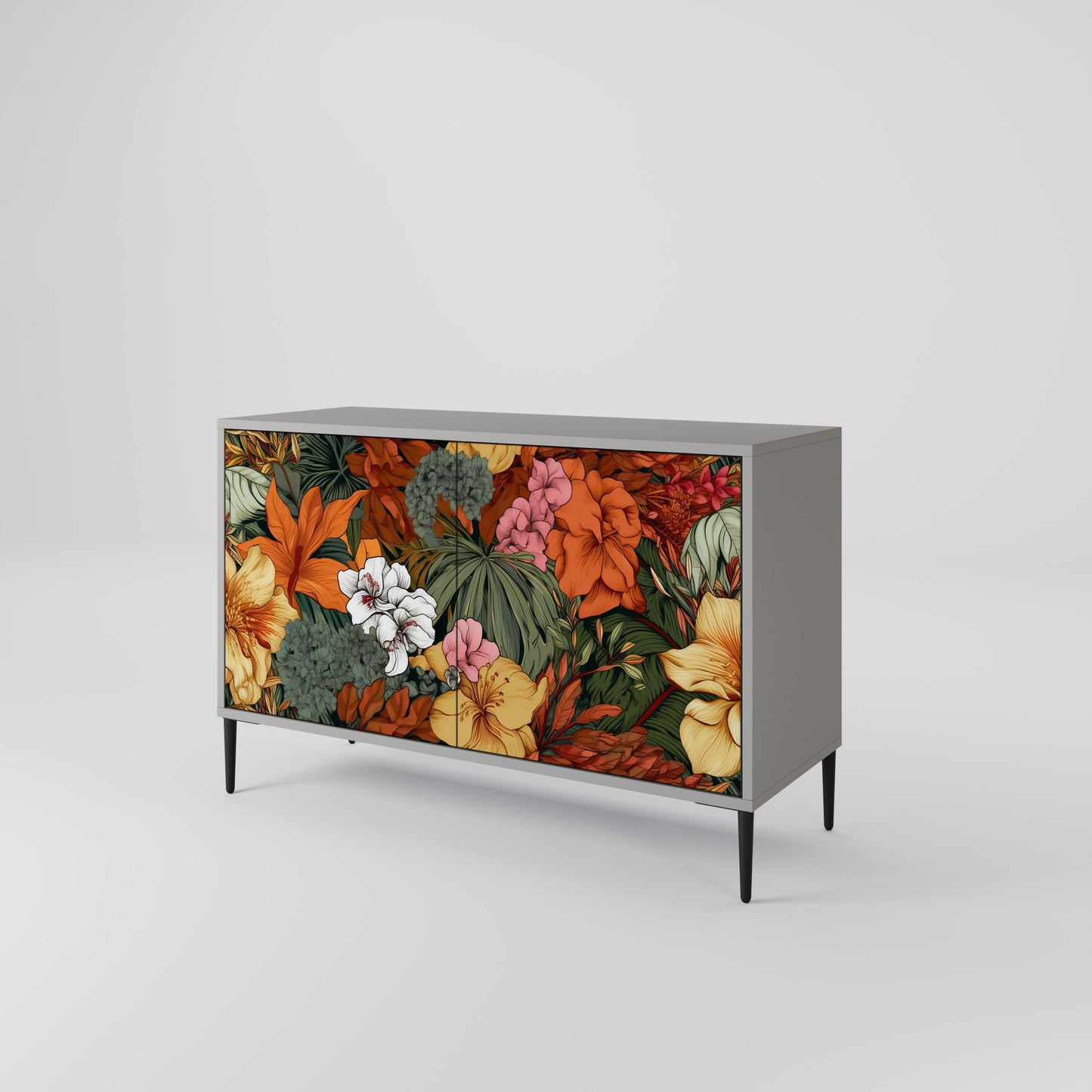 RADIANT FLORA 2-Door Sideboard in Grey Finish