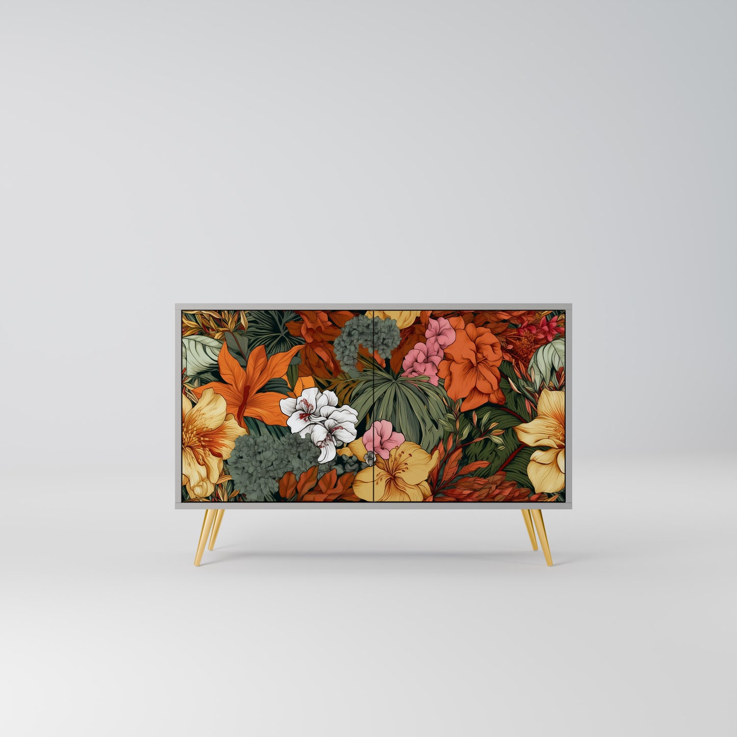 RADIANT FLORA 2-Door Sideboard in Grey Finish