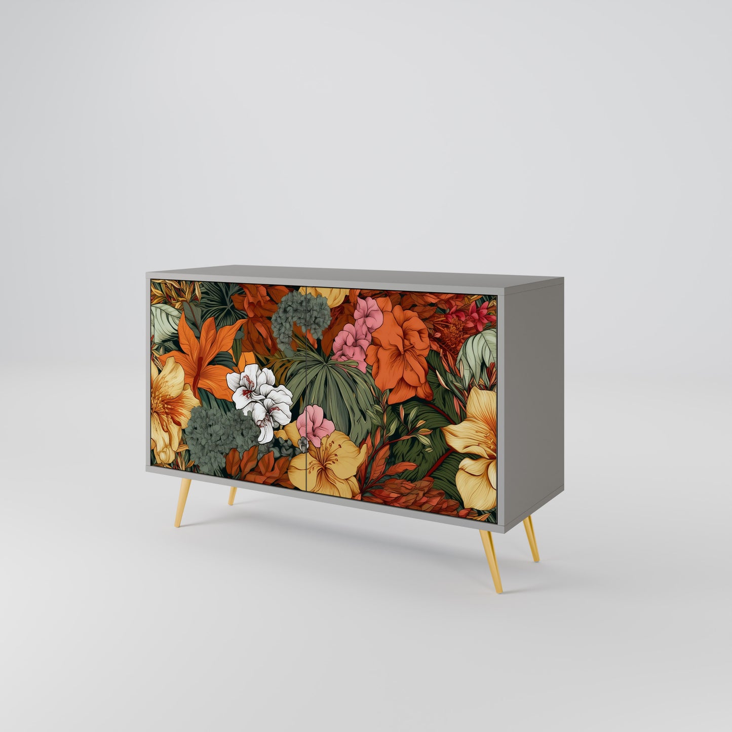 RADIANT FLORA 2-Door Sideboard in Grey Finish