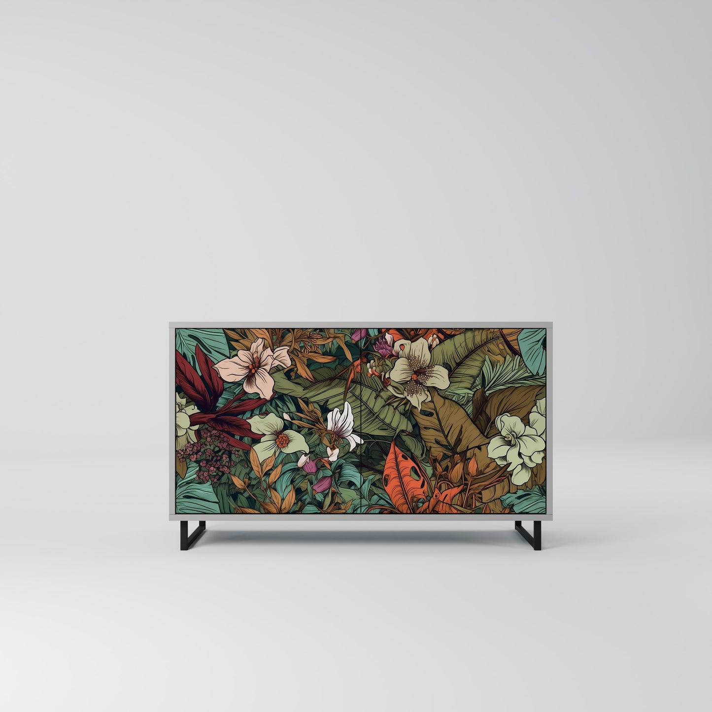 BOTANICAL EMERGENCE 2-dörrars skänk i grå finish