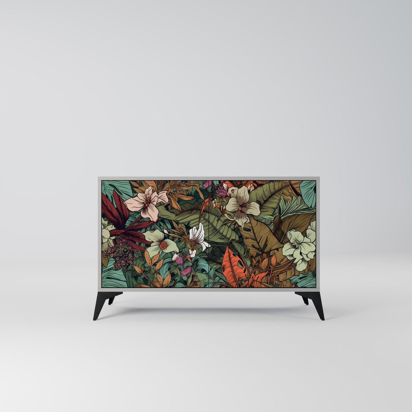 BOTANICAL EMERGENCE 2-dörrars skänk i grå finish