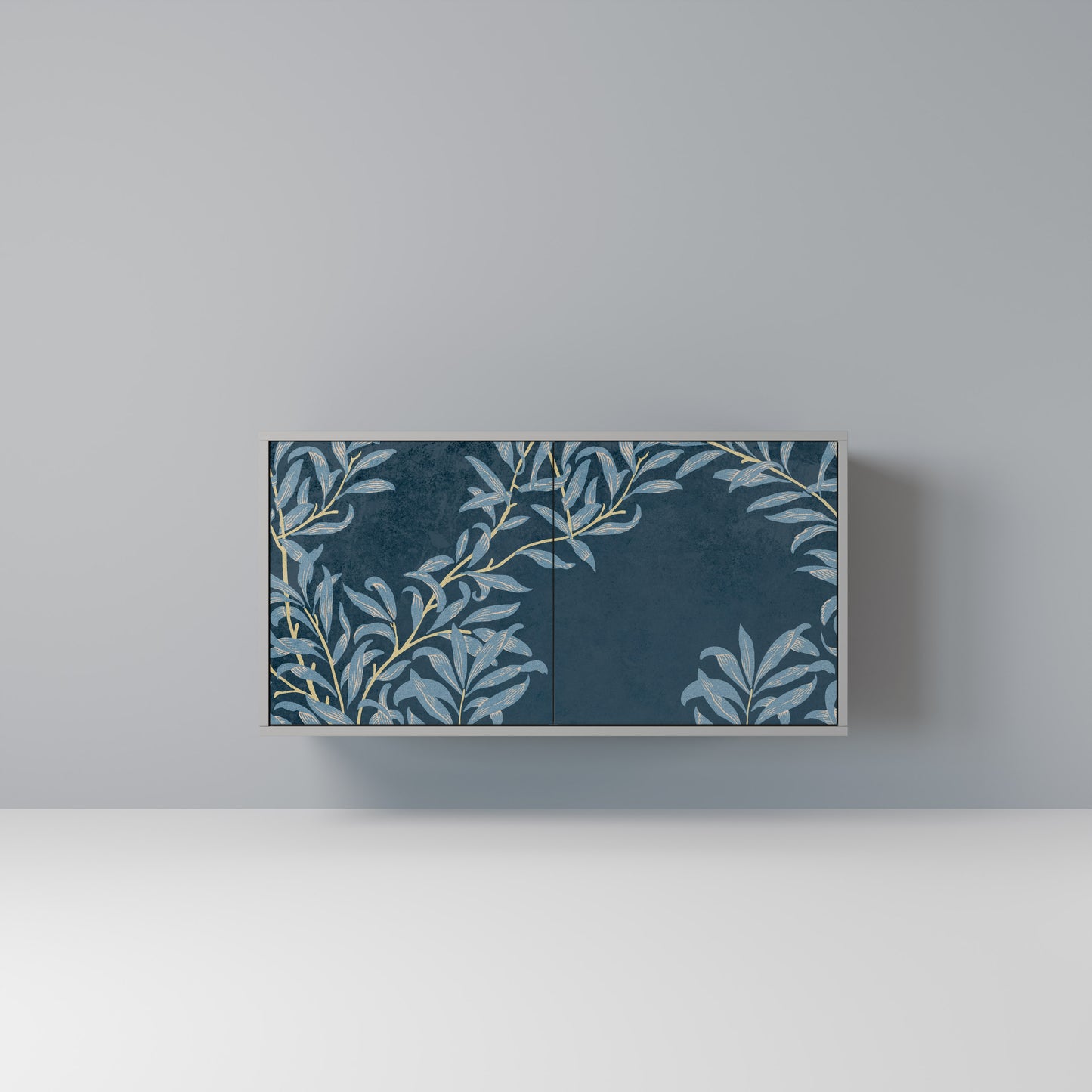BLUE LEAVES 2-Door Sideboard in Grey Finish