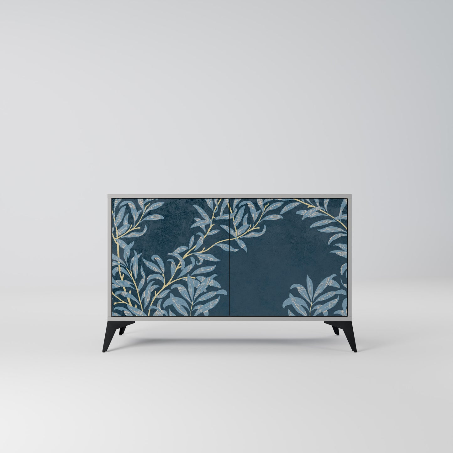 BLUE LEAVES 2-Door Sideboard in Grey Finish