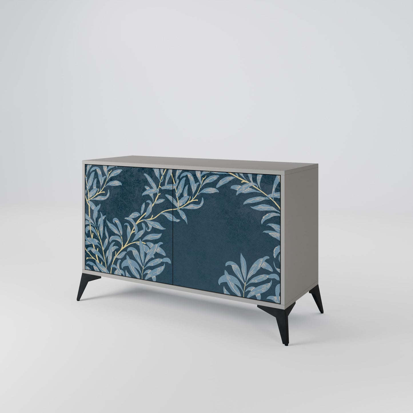 BLUE LEAVES 2-Door Sideboard in Grey Finish