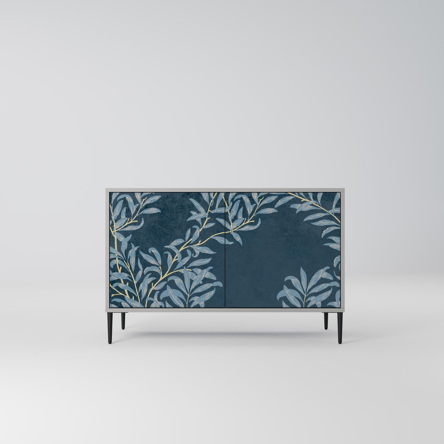 BLUE LEAVES 2-Door Sideboard in Grey Finish